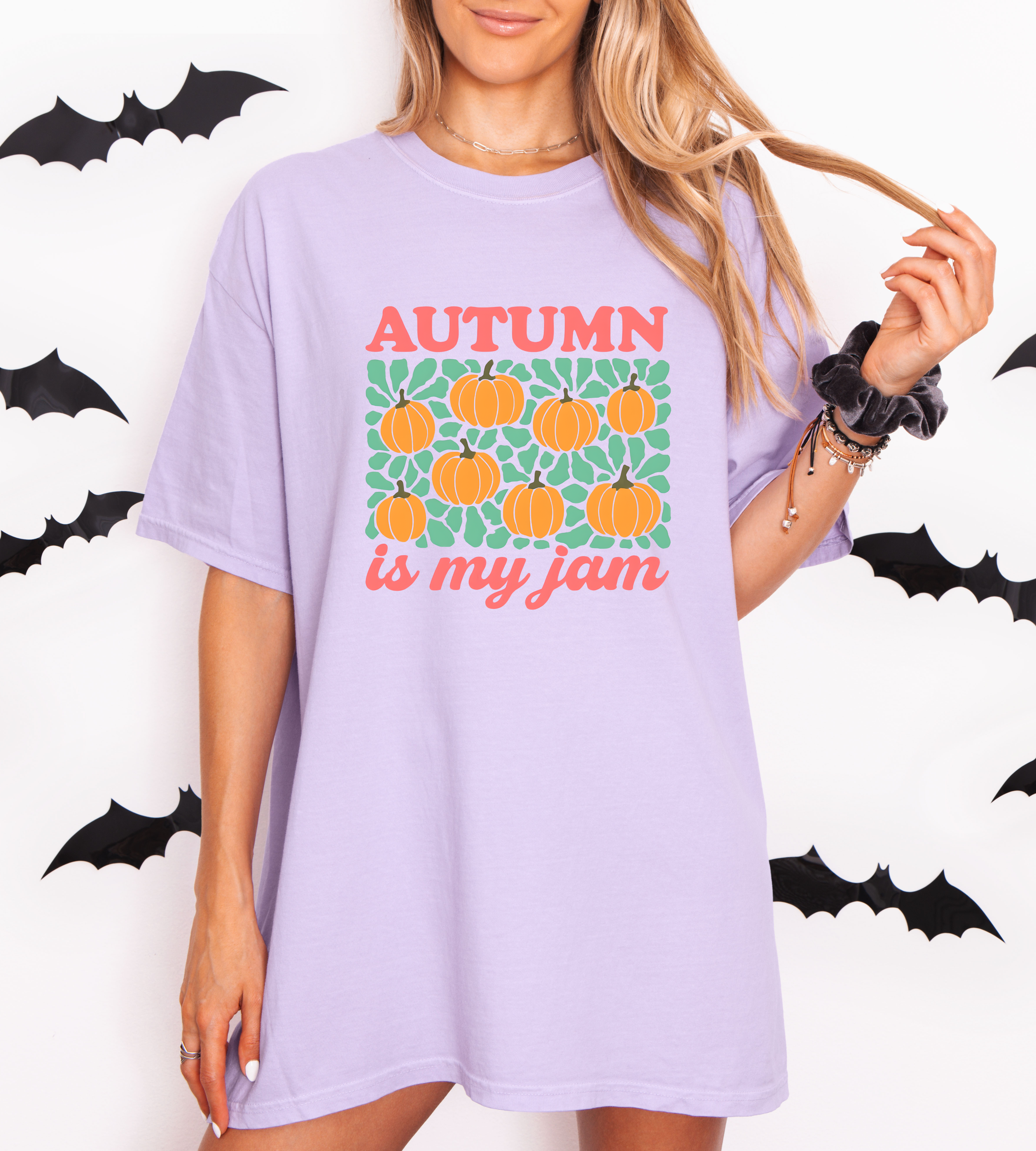 Autumn Is My Jam Shirt – Retro Pumpkin Graphic Tee, Fall Comfort Colors T-Shirt, Cute Cozy Aesthetic Top for Women product thumbnail image