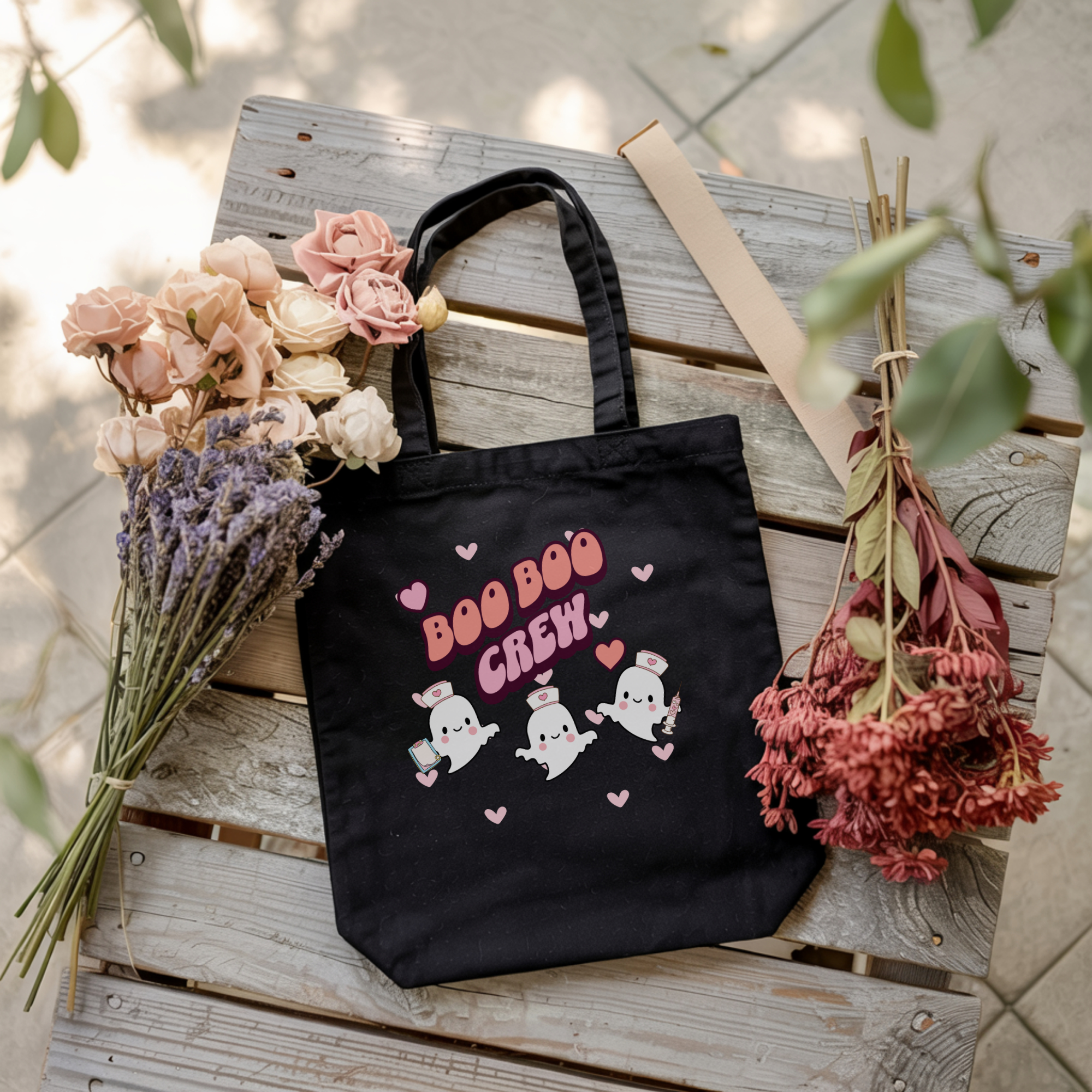Cute Halloween Ghosts Cotton Canvas Tote Bag, Boo Boo Crew, Eco-Friendly Shopping Bag, Gift for Spooky Season, Trick or Treat Bag Cute Halloween Ghosts Cotton Canvas Tote Bag, Boo Boo Crew, Eco-Friendly Shopping Bag, Gift for Spooky Season, Trick or Treat Bag