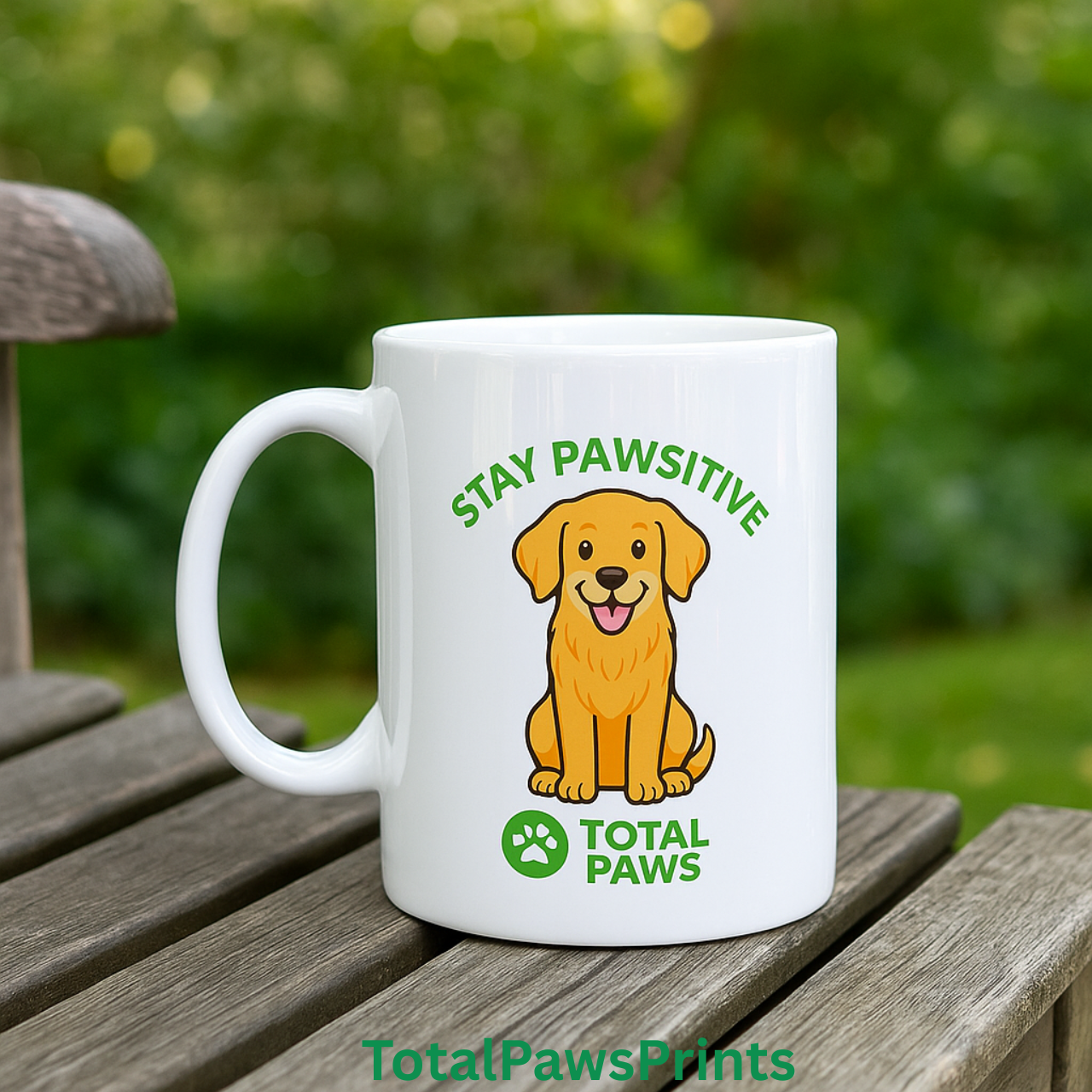 🐾 Stay Pawsitive – Golden Retriever Edition Mug (11 oz / 15 oz) product thumbnail image