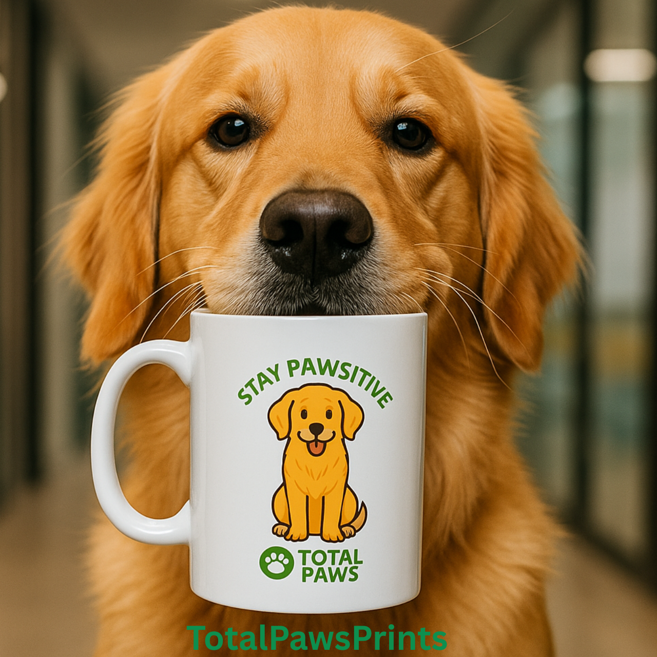 🐾 Stay Pawsitive – Golden Retriever Edition Mug (11 oz / 15 oz)