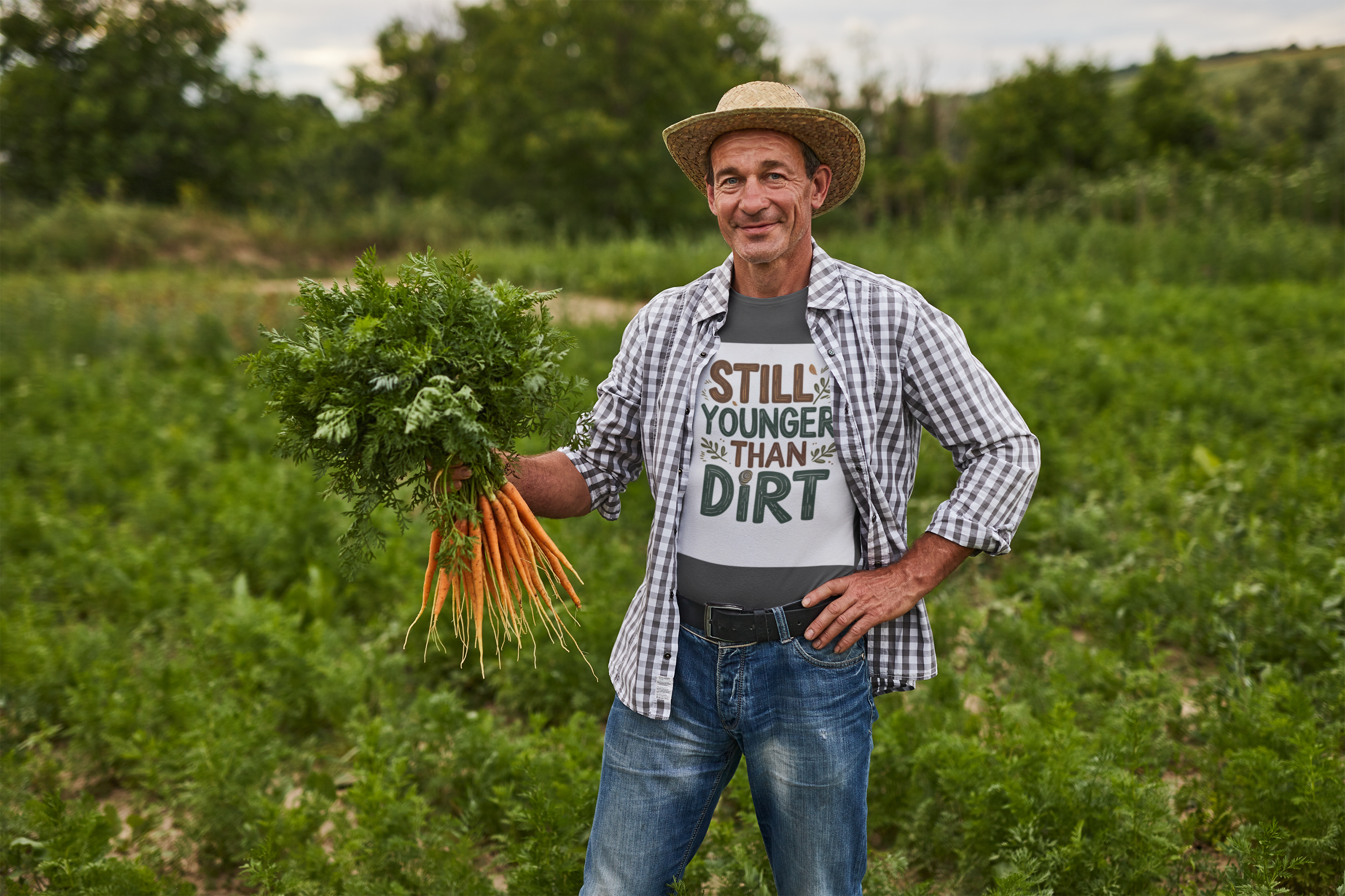 Still Younger Than Dirt Unisex Softstyle T-Shirt, Fun Birthday Gift, Casual Wear, Humor Tee, Vintage Style, Gardening Enthusiast product thumbnail image Still Younger Than Dirt Unisex Softstyle T-Shirt, Fun Birthday Gift, Casual Wear, Humor Tee, Vintage Style, Gardening Enthusiast product thumbnail image