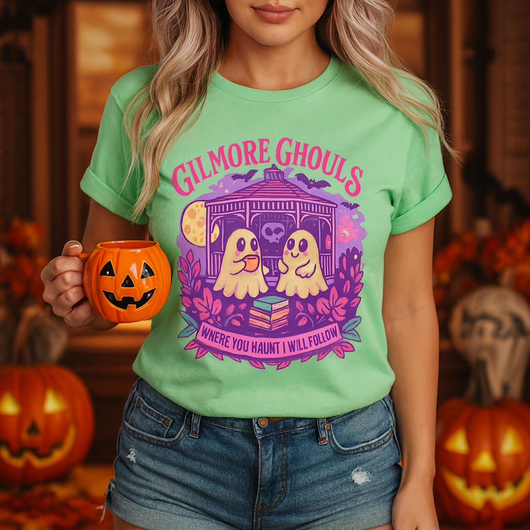 Gilmore Ghouls Shirt Cute Halloween Ghosts Parody Gilmore Ghost Girls Graphic 
