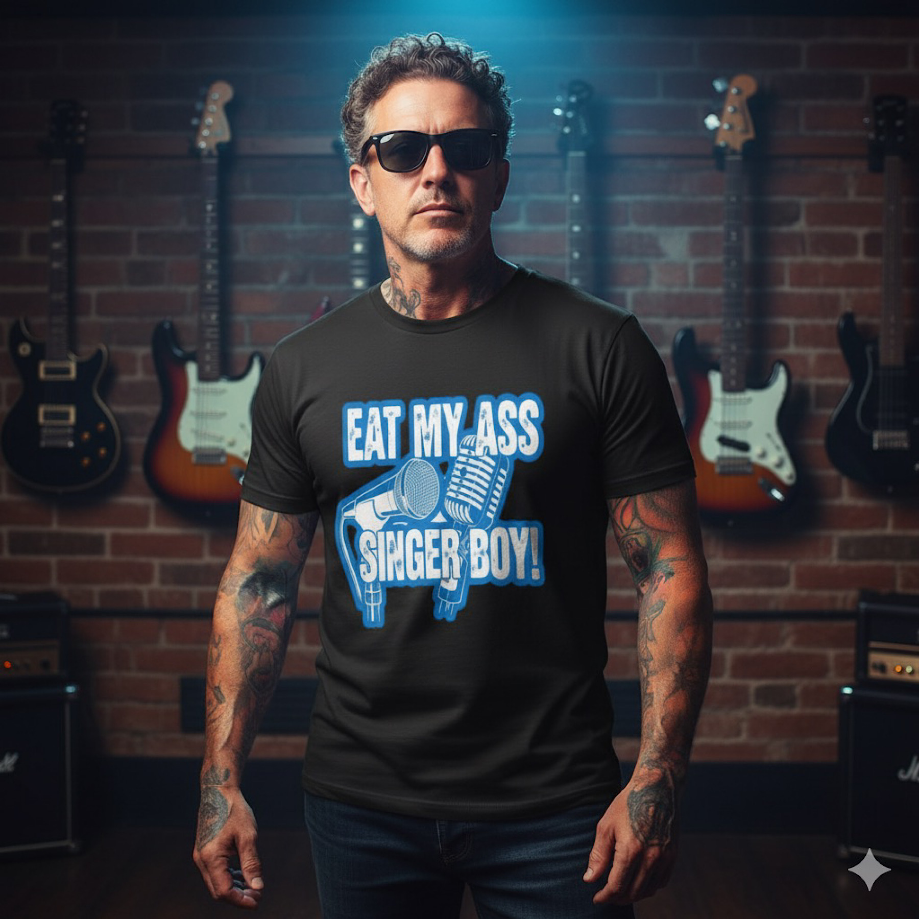 EAT MY A$$ SINGER BOY T-shirt  Edgy Rock &amp; Roll Metal Grunge Band Music Tour Tee product thumbnail image