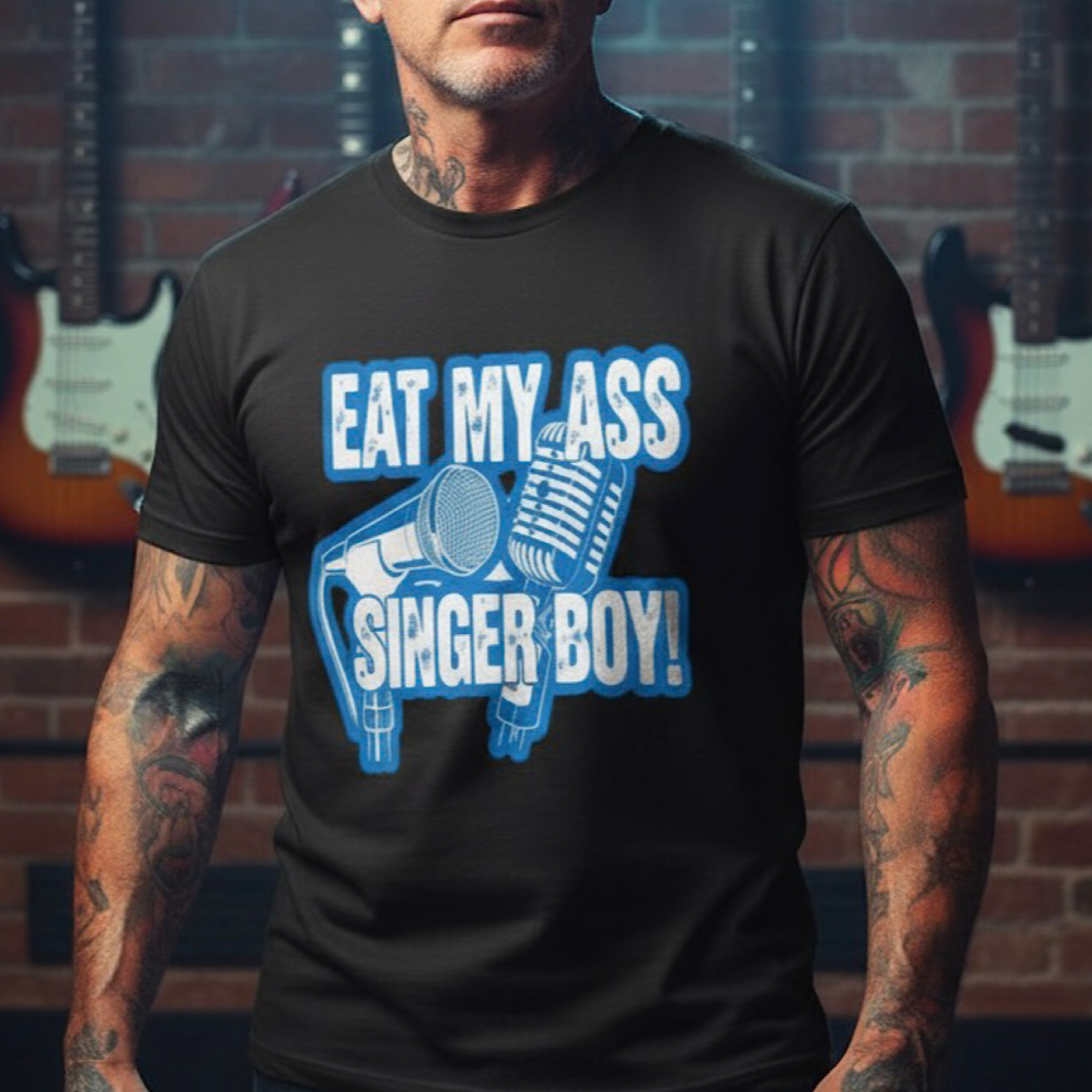 EAT MY A$$ SINGER BOY T-shirt  Edgy Rock &amp; Roll Metal Grunge Band Music Tour Tee