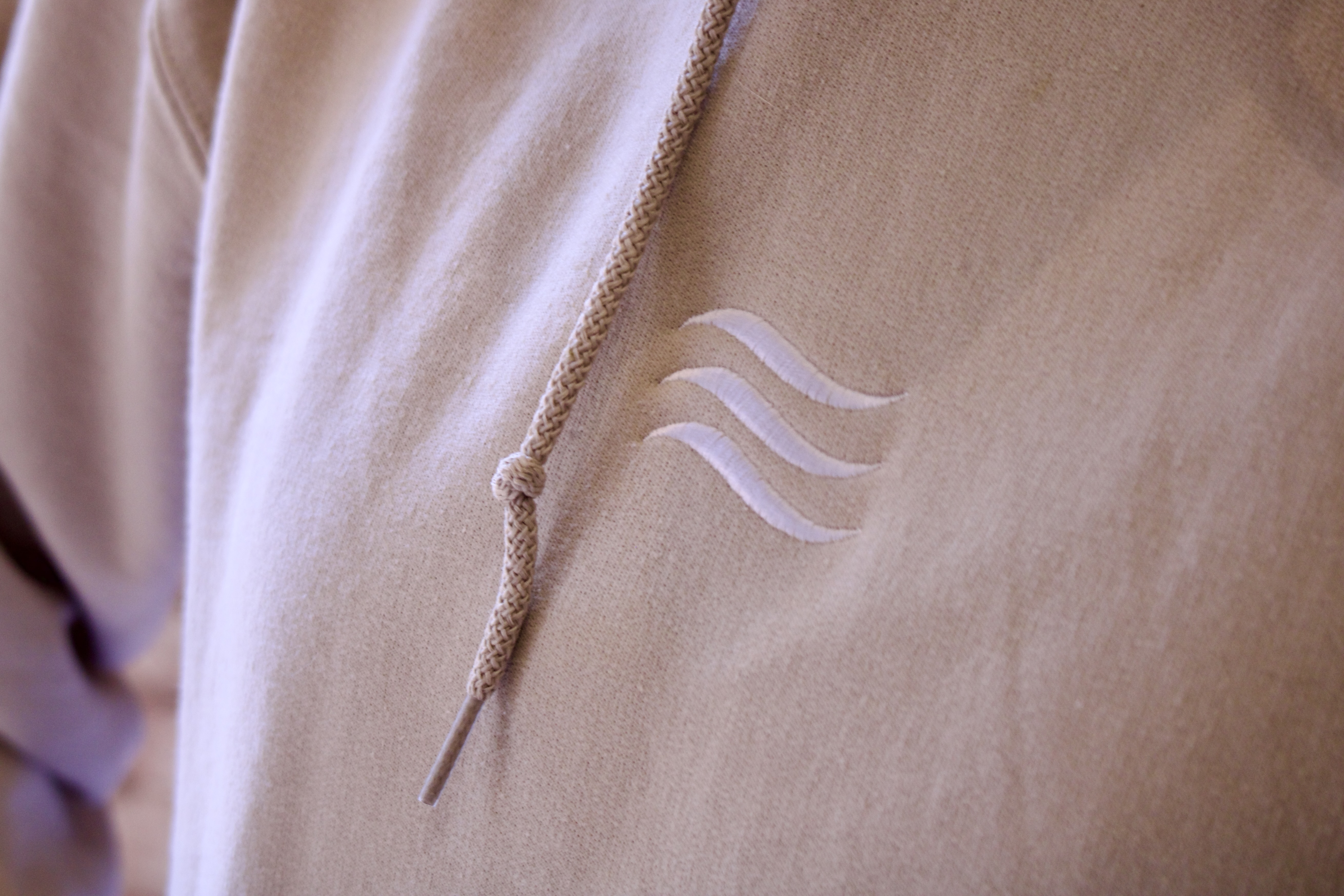 Embroidered Minimalist Beige Unisex Heavy Blend™ Hooded Sweatshirt product thumbnail image