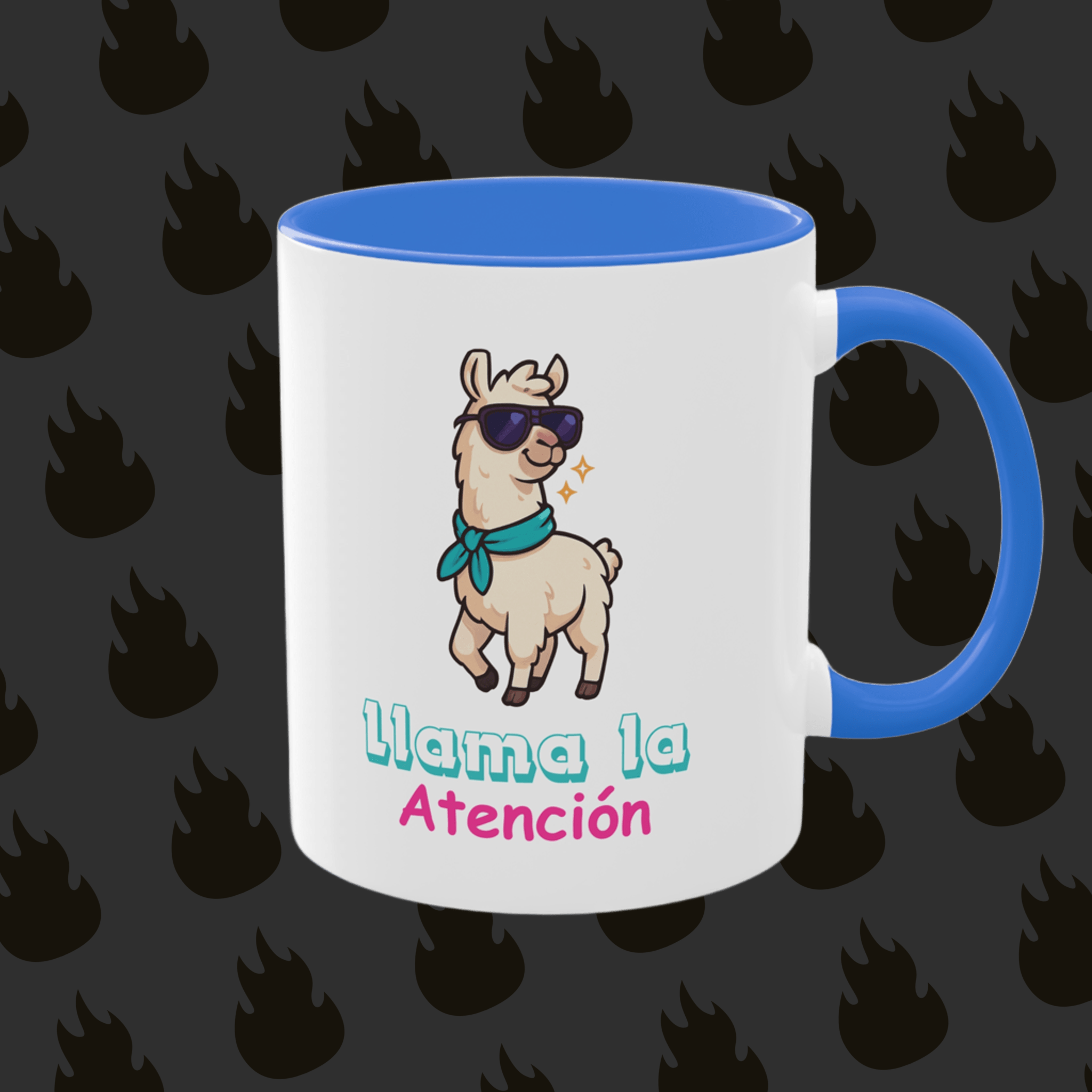 Taza “Llama la atención” – Diseño divertido de llama con gafas, colorida y duradera (11oz) product thumbnail image