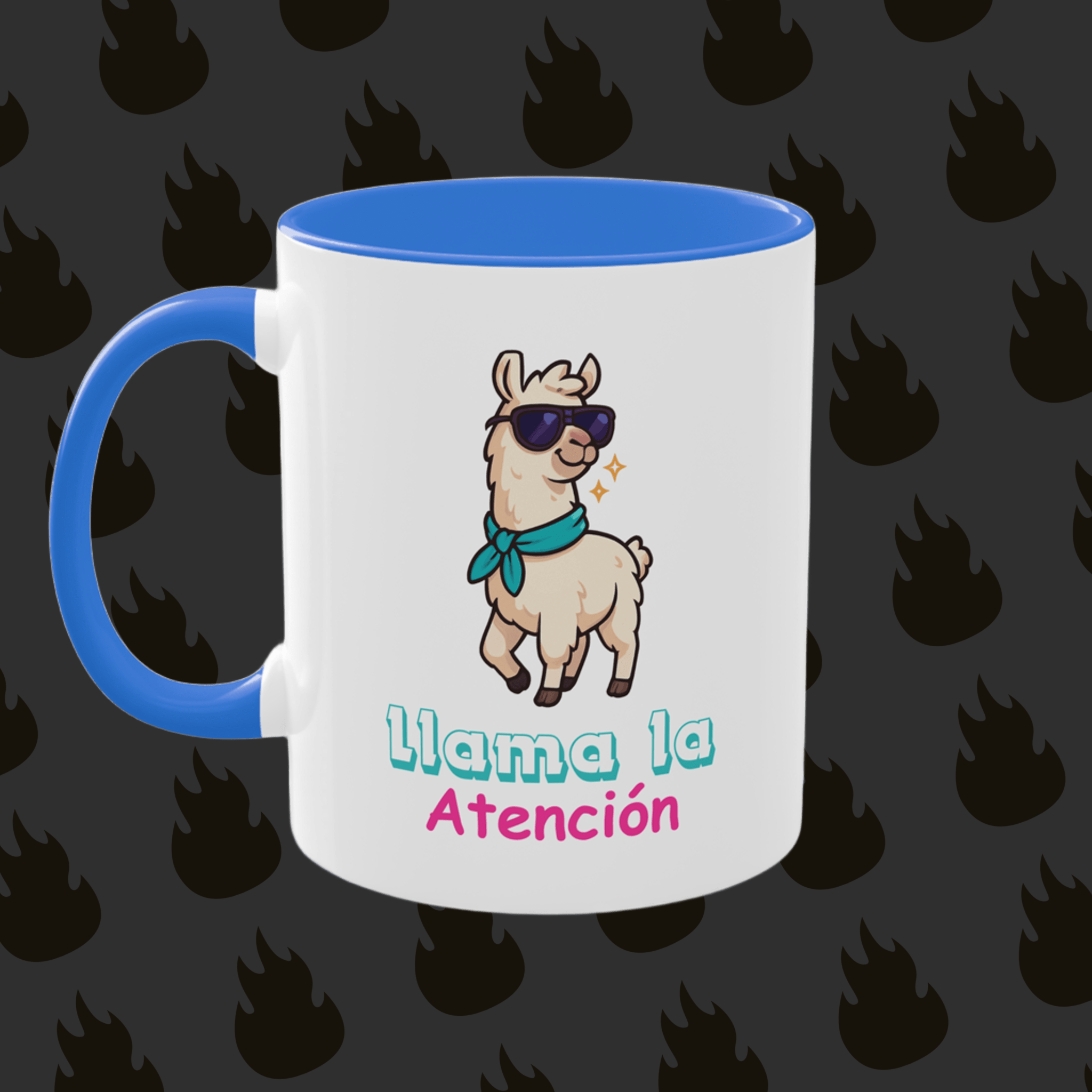 Taza “Llama la atención” – Diseño divertido de llama con gafas, colorida y duradera (11oz) product thumbnail image