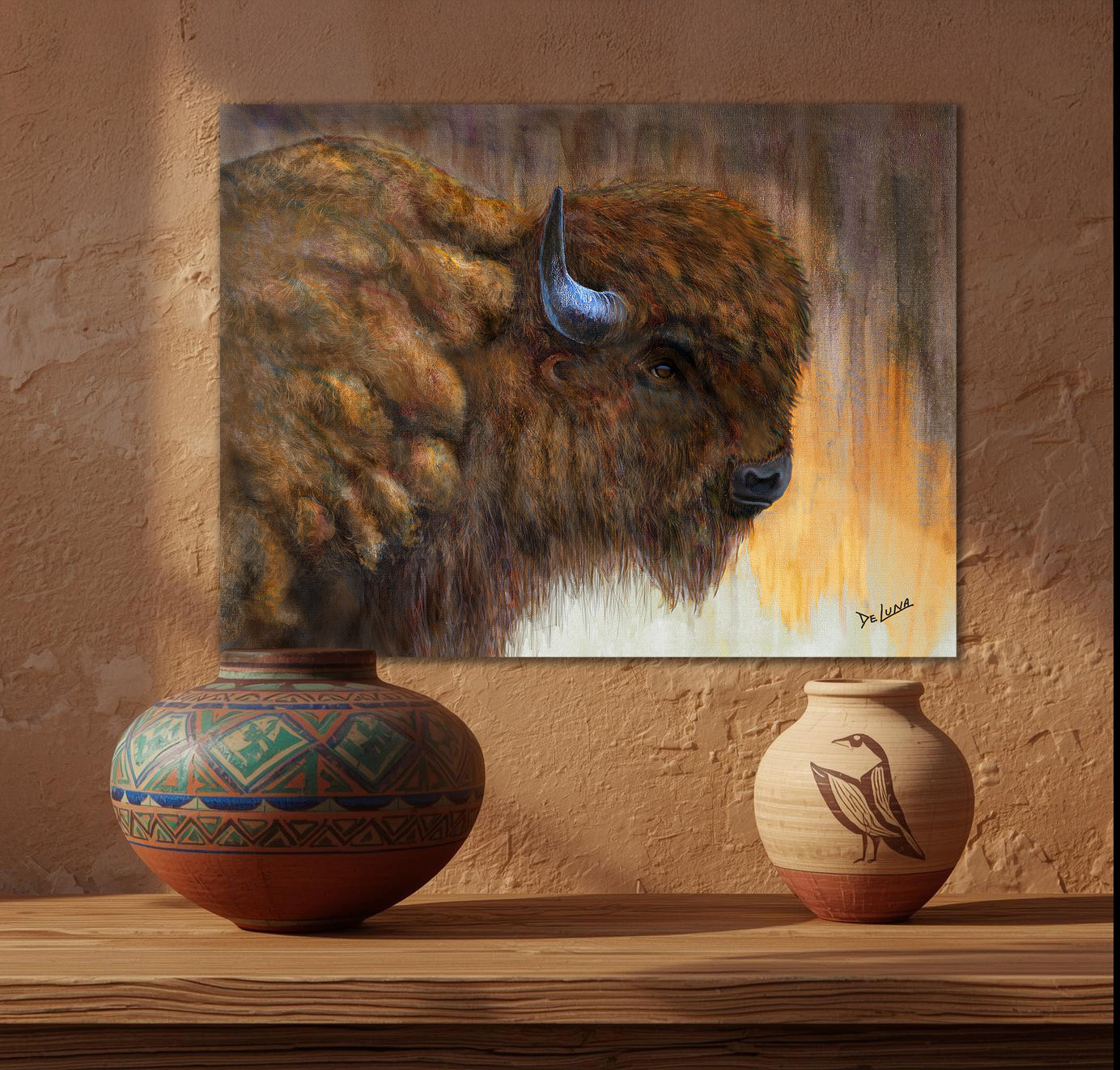 Buffalo Art Canvas Print, Wildlife Home Decor, Nature Wall Art, Rustic Bedroom Decor, Gift for Animal Lovers