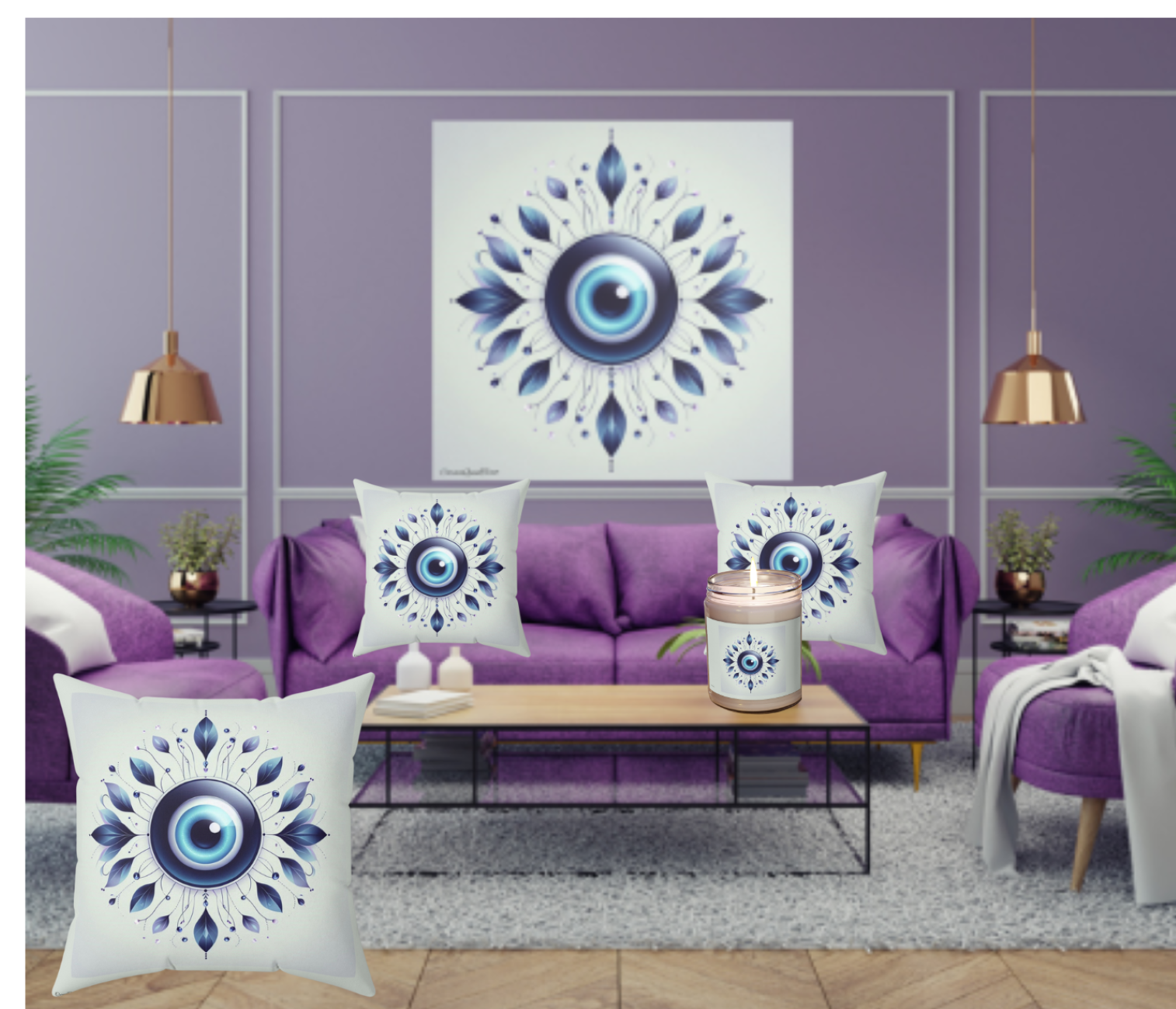 Eye-Catching Decorative Pillow, Home Decor Accent Cushion, Unique Gift, Living Room Decor, Boho Style Pillows, Modern Throw Pillow product thumbnail image