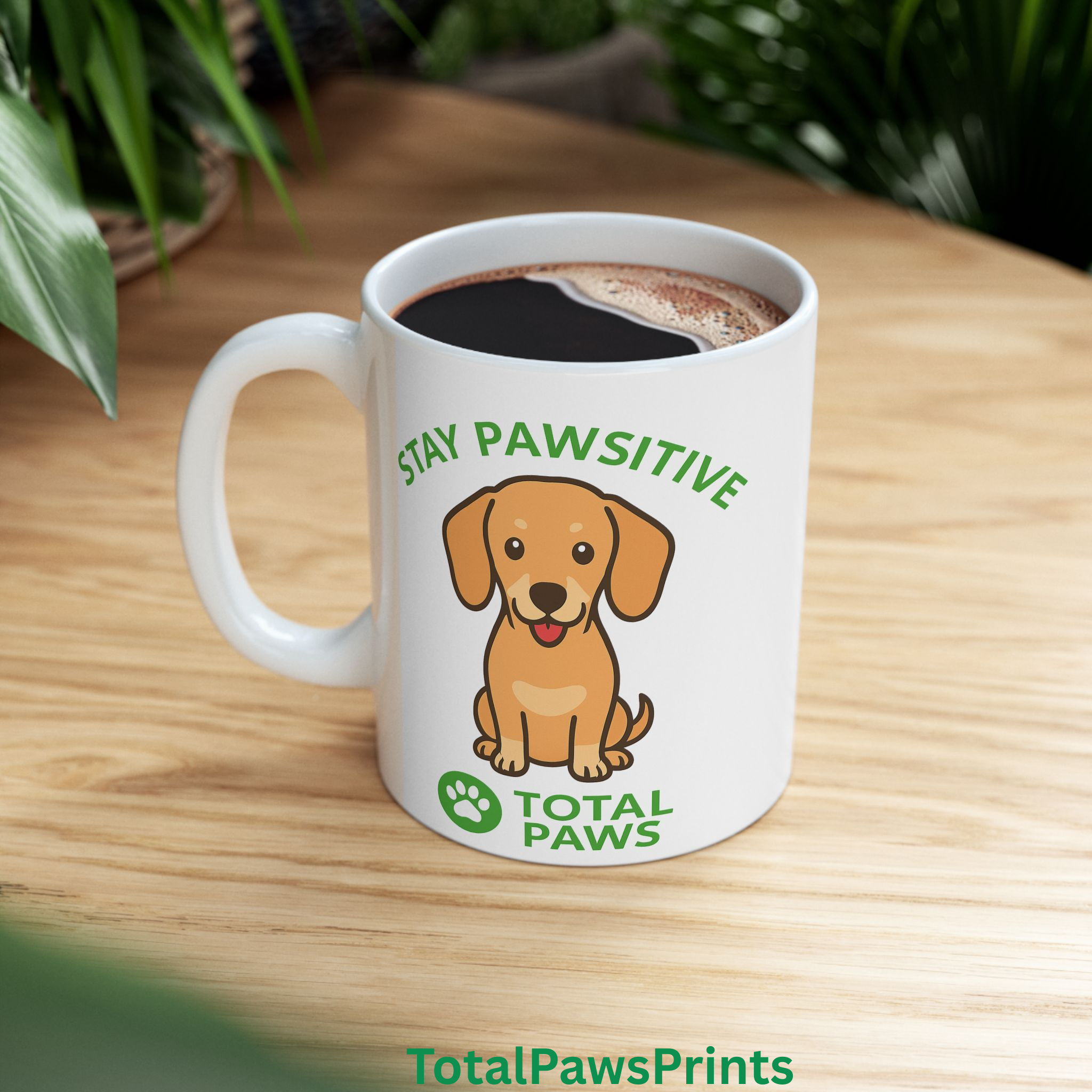 🐾 Stay Pawsitive – Dachshund Edition Mug (11 oz / 15 oz) product thumbnail image