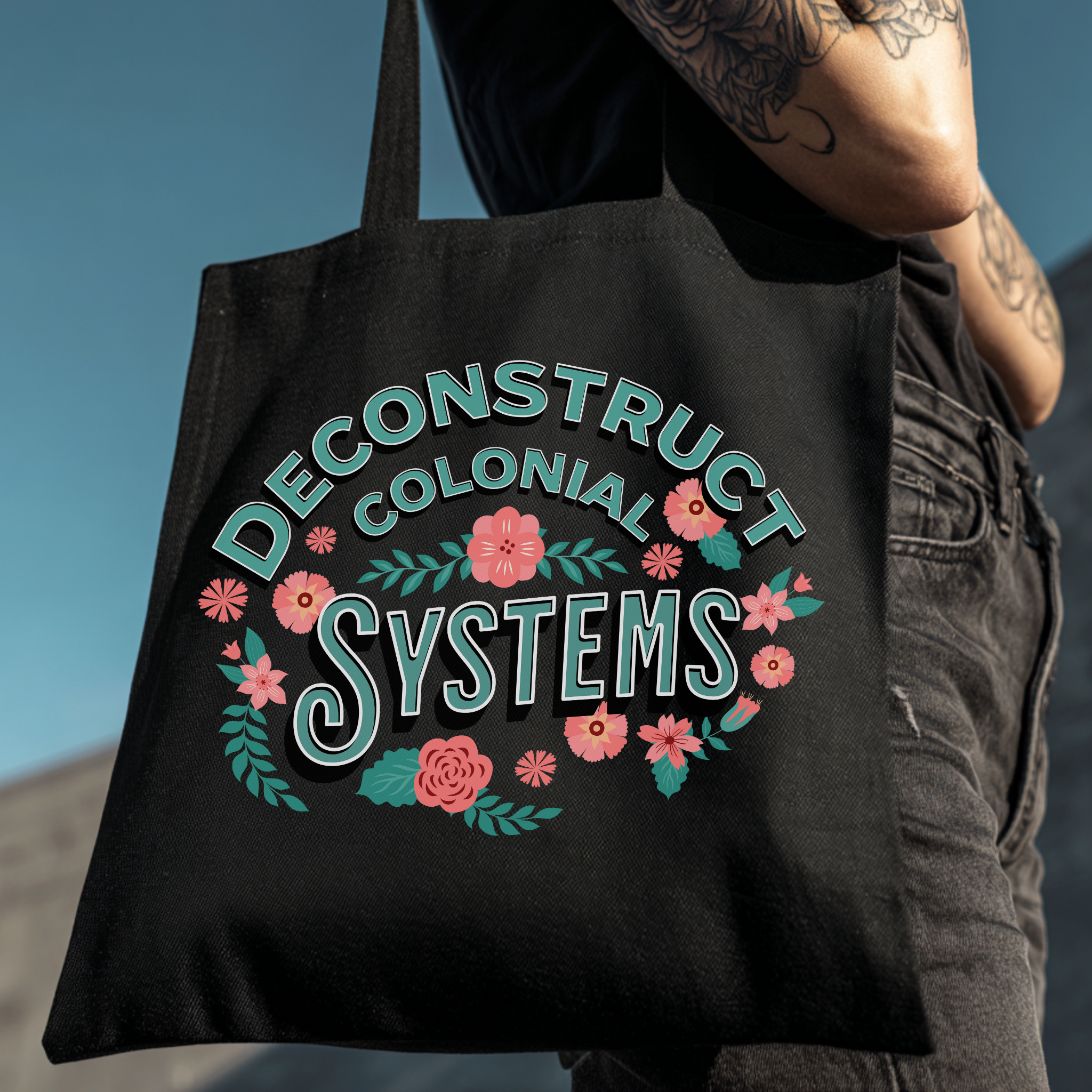 Floral Deconstruct Colonial Systems Tote Bag product thumbnail image Floral Deconstruct Colonial Systems Tote Bag product thumbnail image