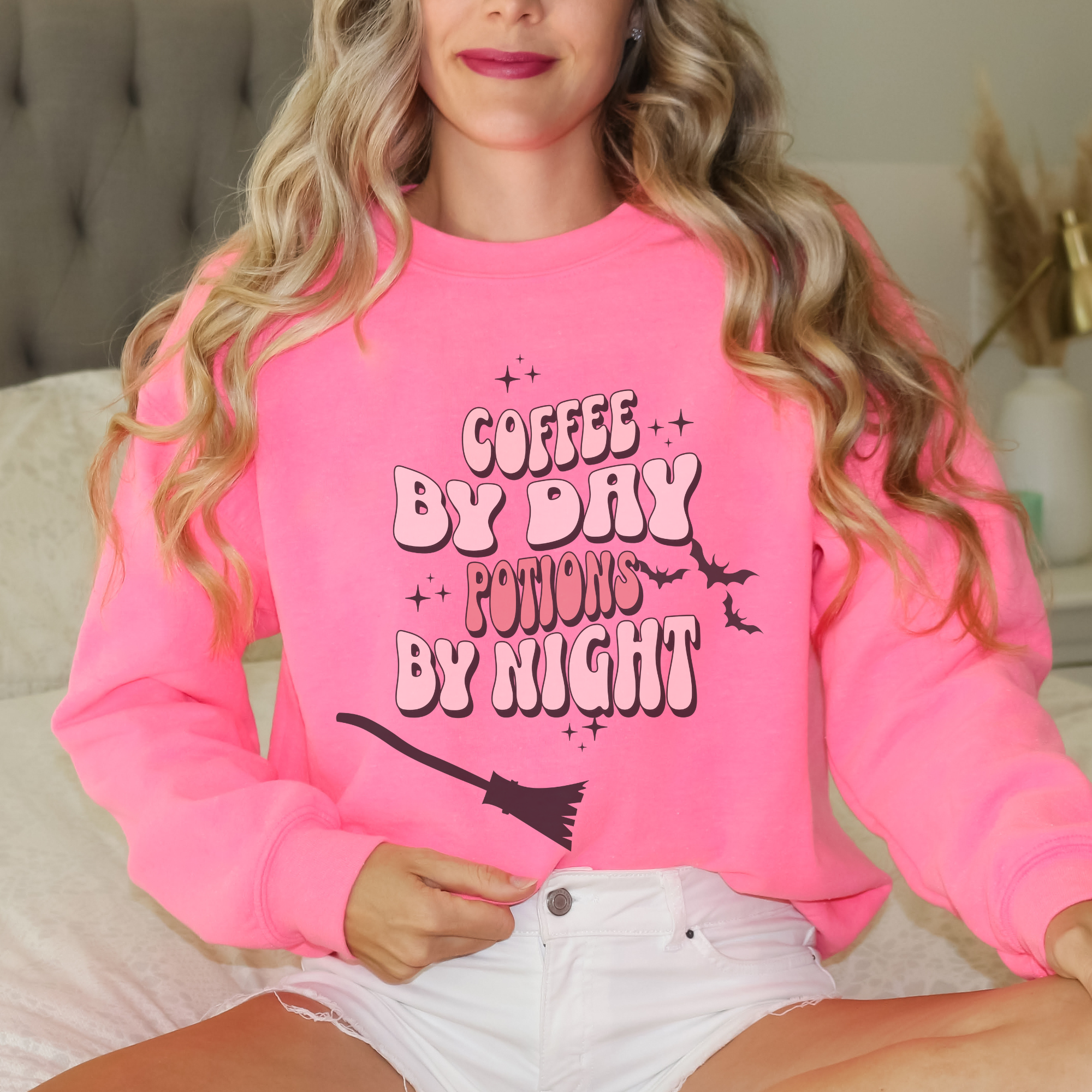 Coffee By Day, Potions By Night Unisex Sweatshirt, Cozy Halloween Apparel, Witchy Crewneck, Fall Fashion, Gift for Coffee Lovers Coffee By Day, Potions By Night Unisex Sweatshirt, Cozy Halloween Apparel, Witchy Crewneck, Fall Fashion, Gift for Coffee Lovers