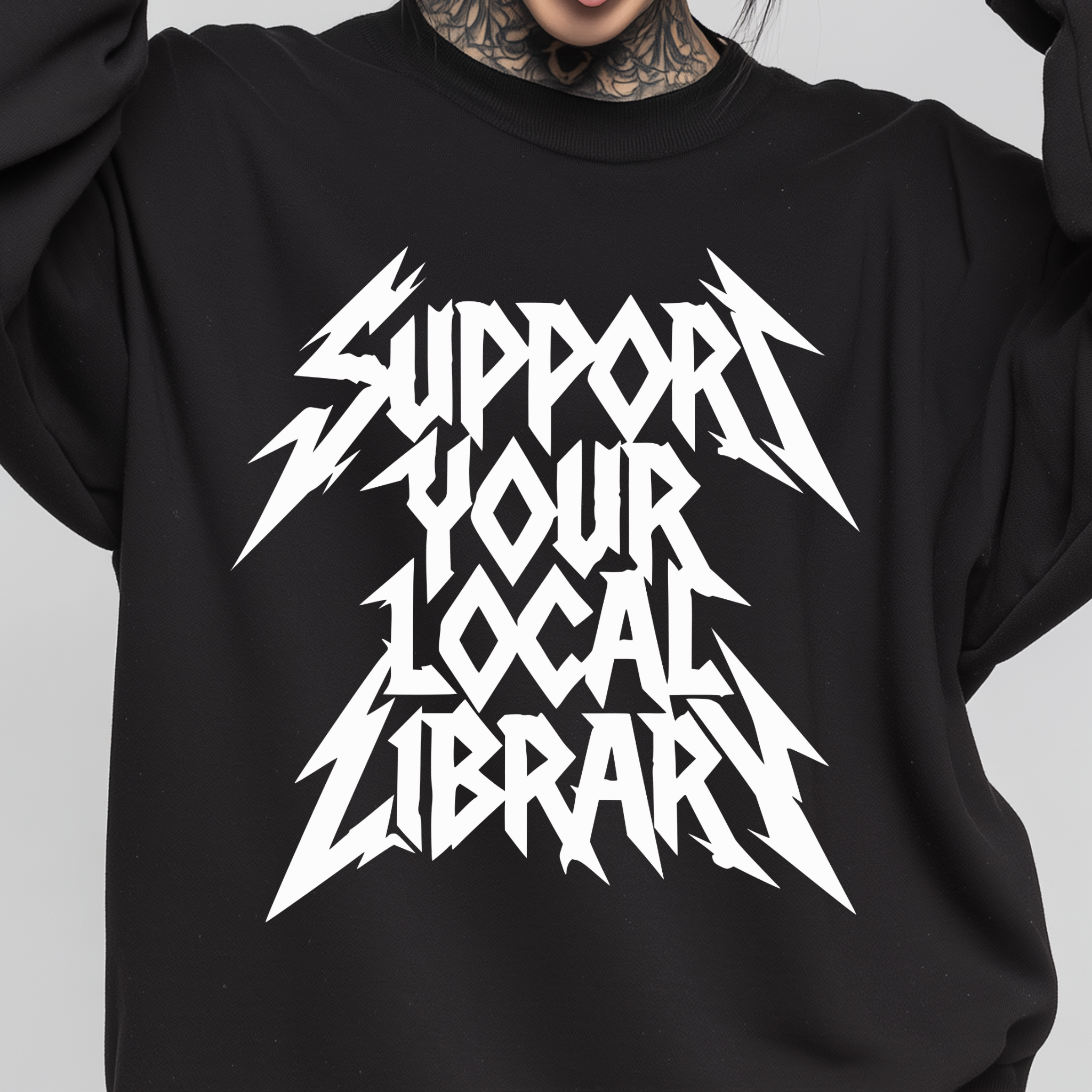 Support Your Local Library Crewneck Sweatshirt product thumbnail image