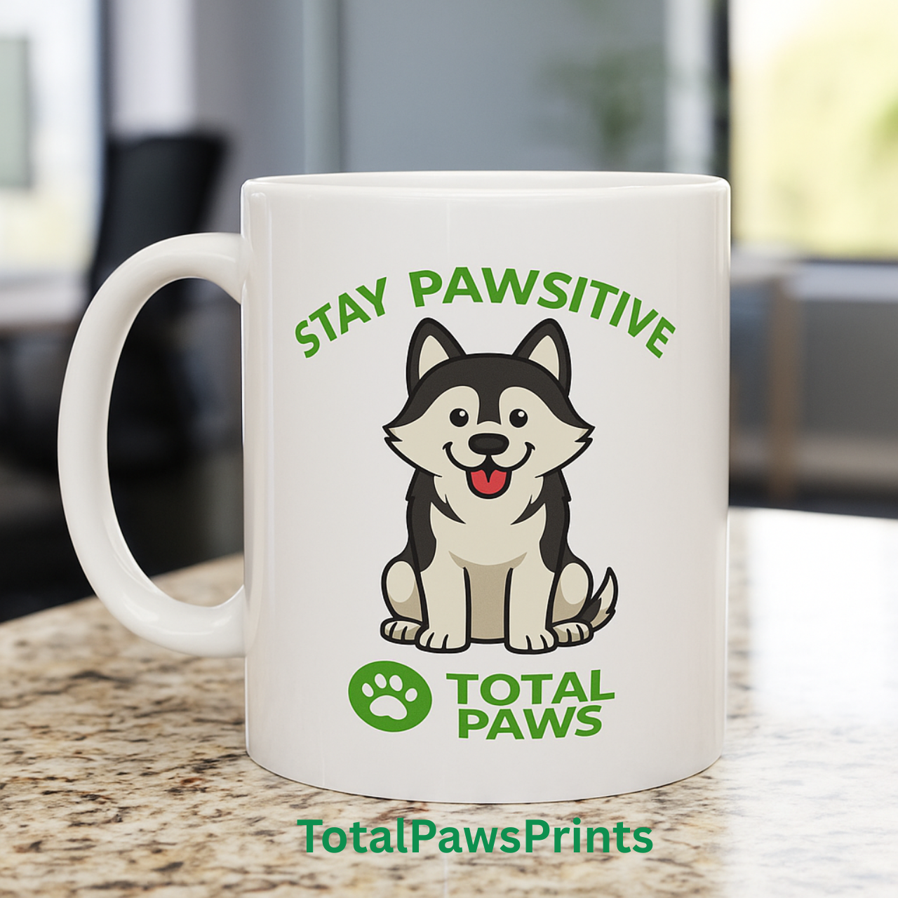 🐾Stay Pawsitive – Husky Edition Mug (11oz / 15oz) product thumbnail image 🐾Stay Pawsitive – Husky Edition Mug (11oz / 15oz) product thumbnail image