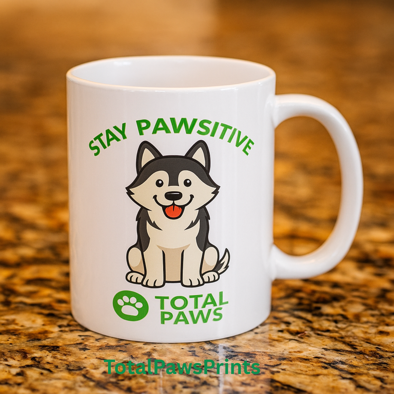 🐾Stay Pawsitive – Husky Edition Mug (11oz / 15oz) product thumbnail image 🐾Stay Pawsitive – Husky Edition Mug (11oz / 15oz) product thumbnail image