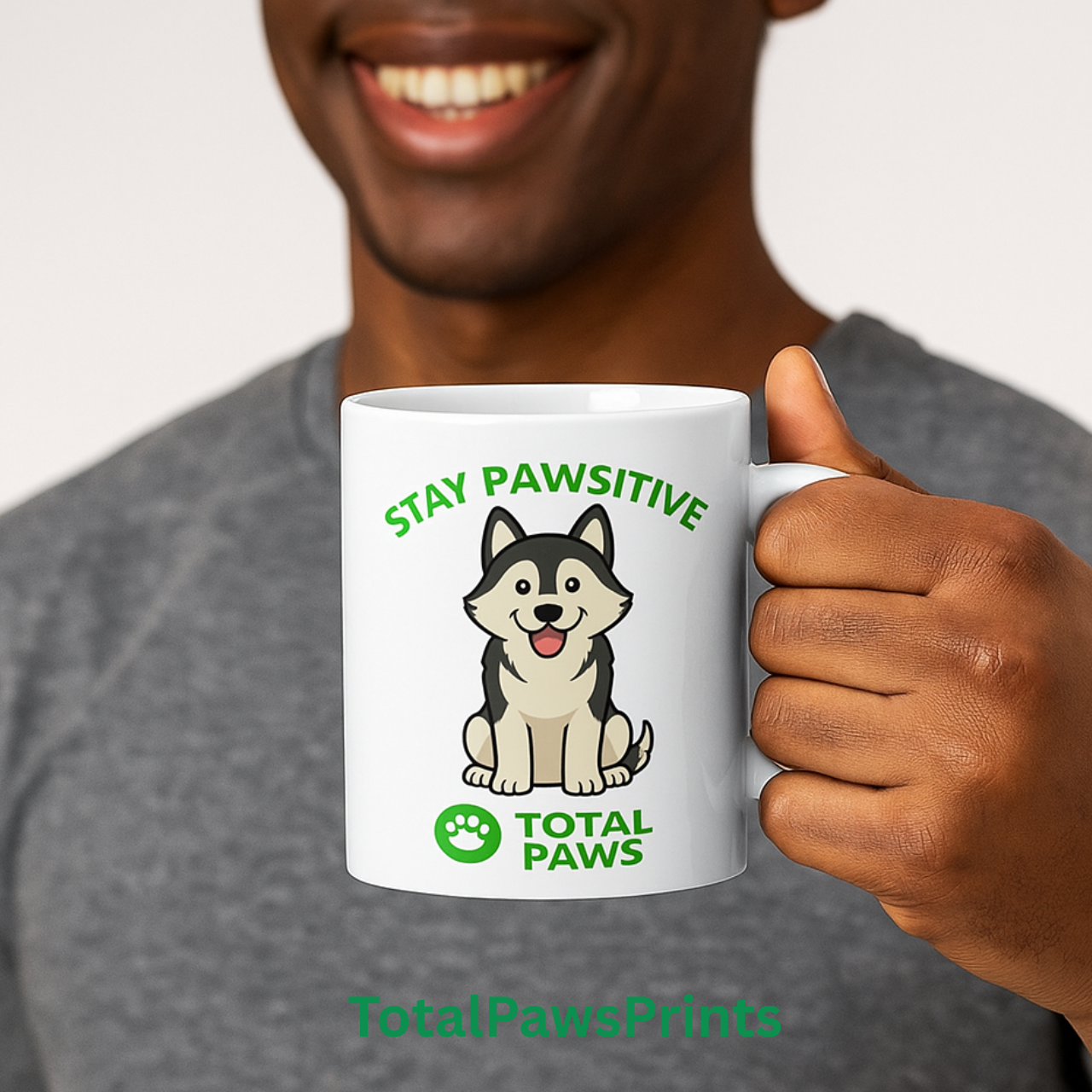 🐾Stay Pawsitive – Husky Edition Mug (11oz / 15oz) product thumbnail image 🐾Stay Pawsitive – Husky Edition Mug (11oz / 15oz) product thumbnail image