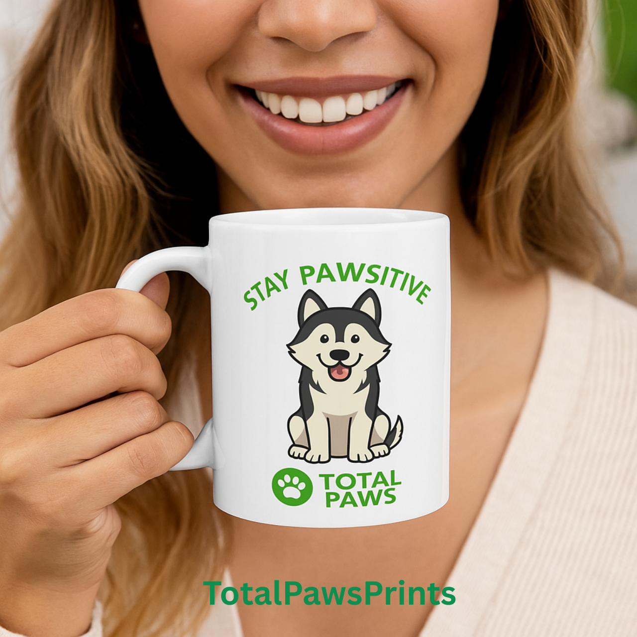 🐾Stay Pawsitive – Husky Edition Mug (11oz / 15oz) product thumbnail image 🐾Stay Pawsitive – Husky Edition Mug (11oz / 15oz) product thumbnail image