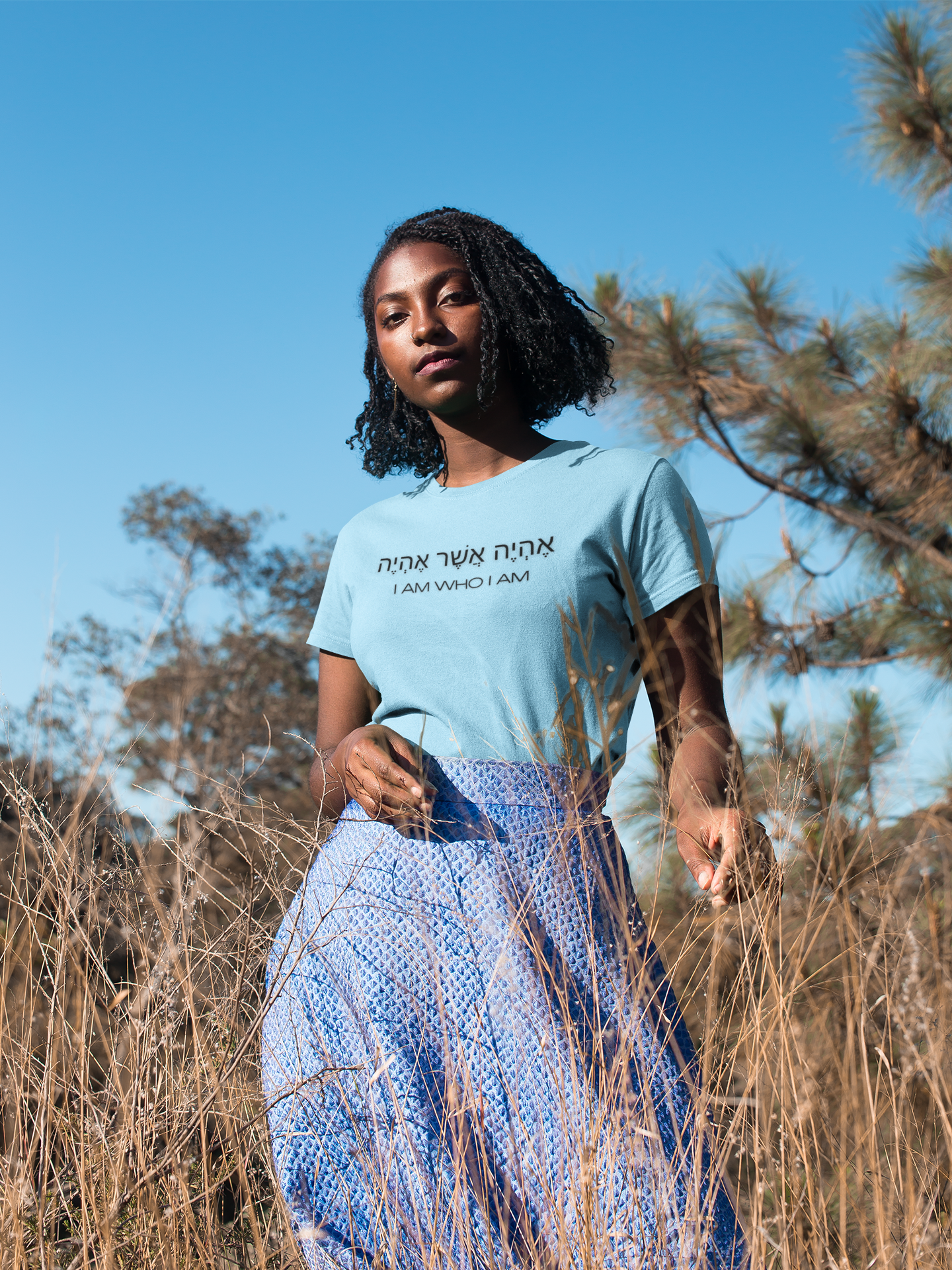 Hebrew Script - I Am Who I Am - Light T-shirts product thumbnail image Hebrew Script - I Am Who I Am - Light T-shirts product thumbnail image