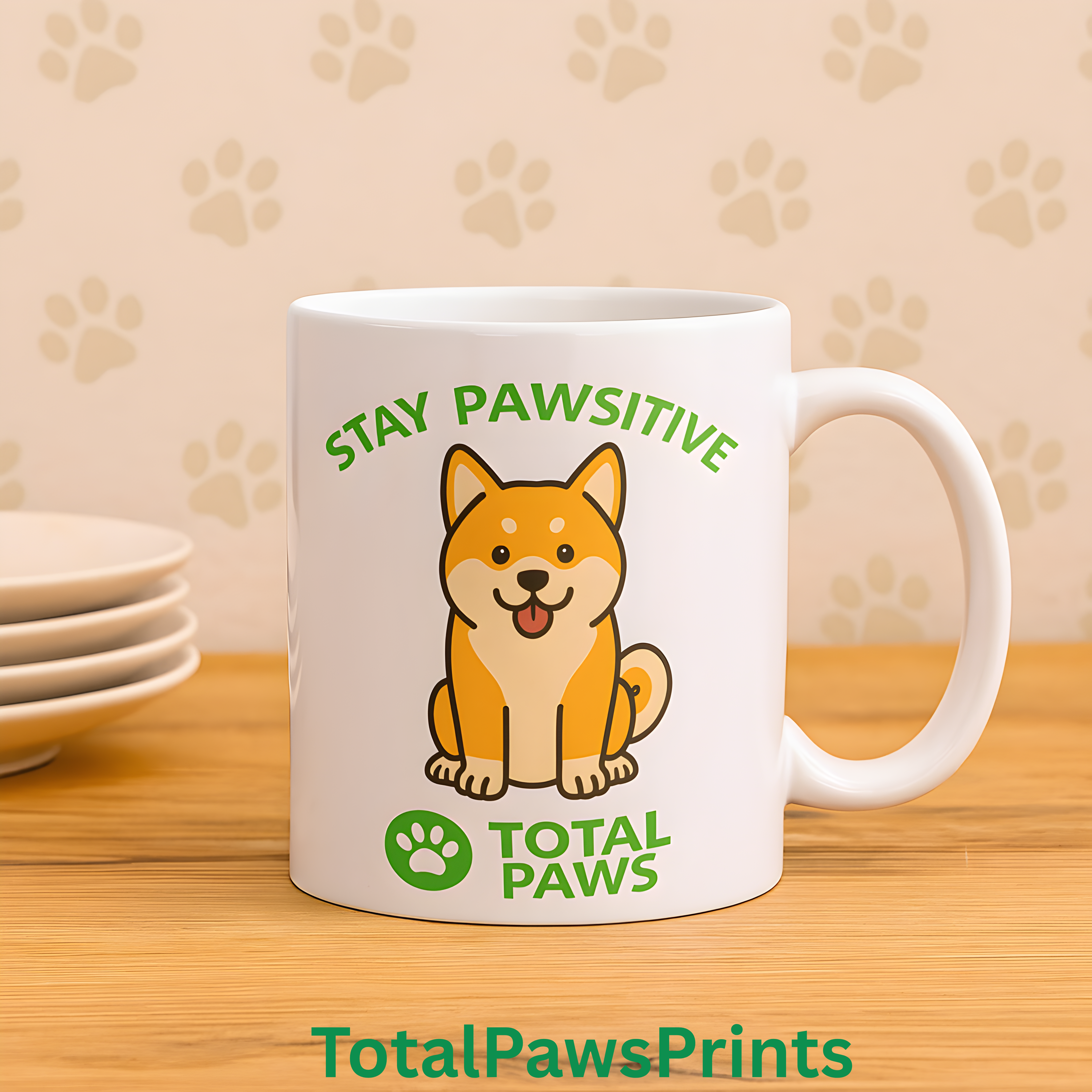  🐾Stay Pawsitive – Akita Edition Mug (11 oz / 15 oz)  product thumbnail image