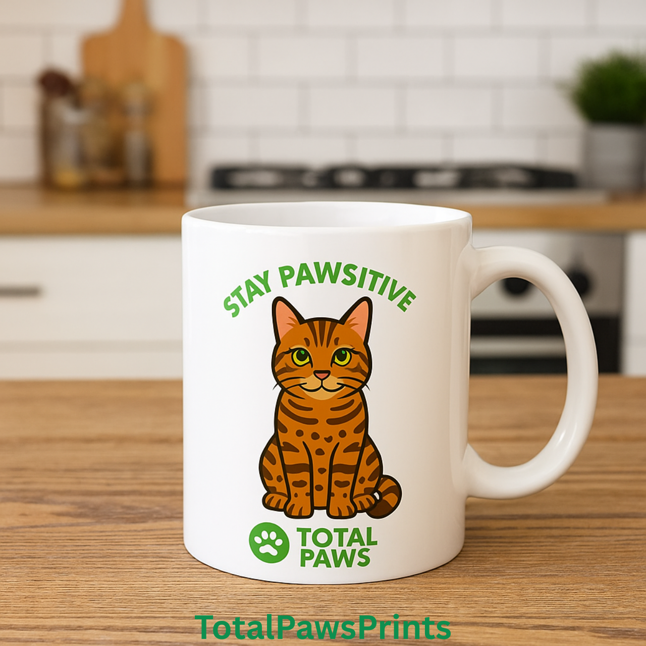 🐾 Stay Pawsitive – Bengal Edition Mug (11 oz / 15 oz) product thumbnail image