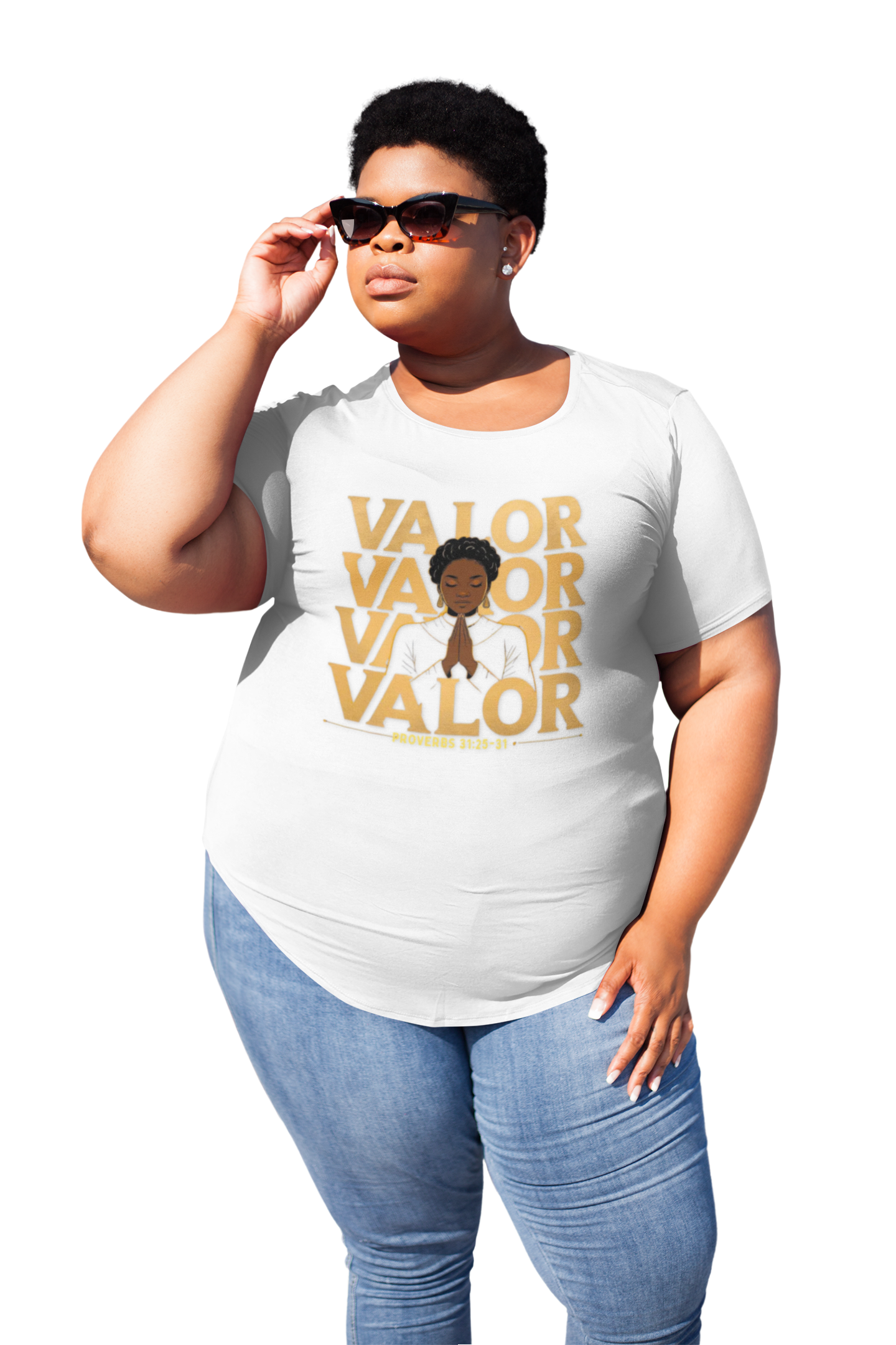 "Valor" of a Woman Faith Design Christian T-Shirt product thumbnail image "Valor" of a Woman Faith Design Christian T-Shirt product thumbnail image
