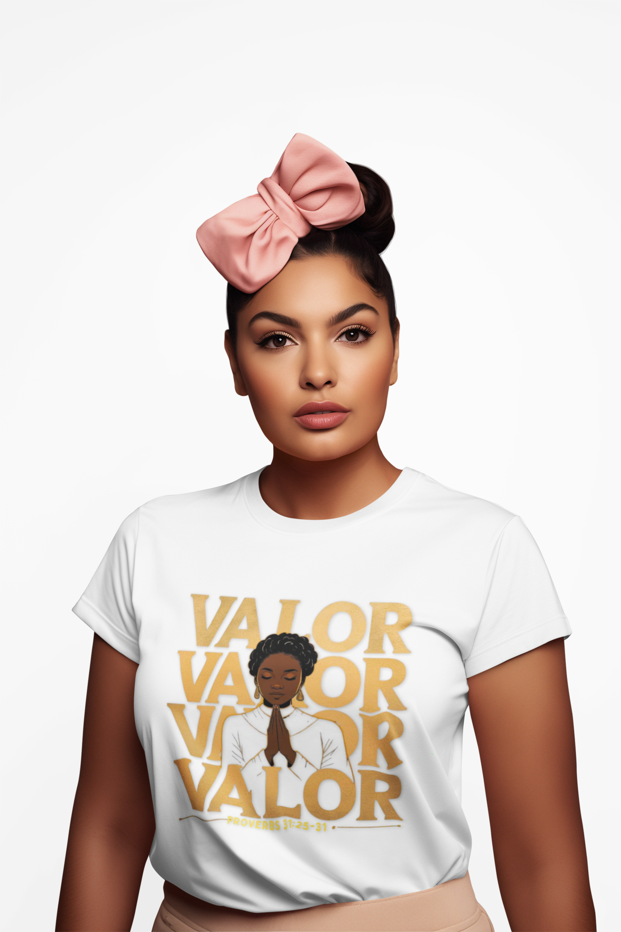 "Valor" of a Woman Faith Design Christian T-Shirt product thumbnail image "Valor" of a Woman Faith Design Christian T-Shirt product thumbnail image