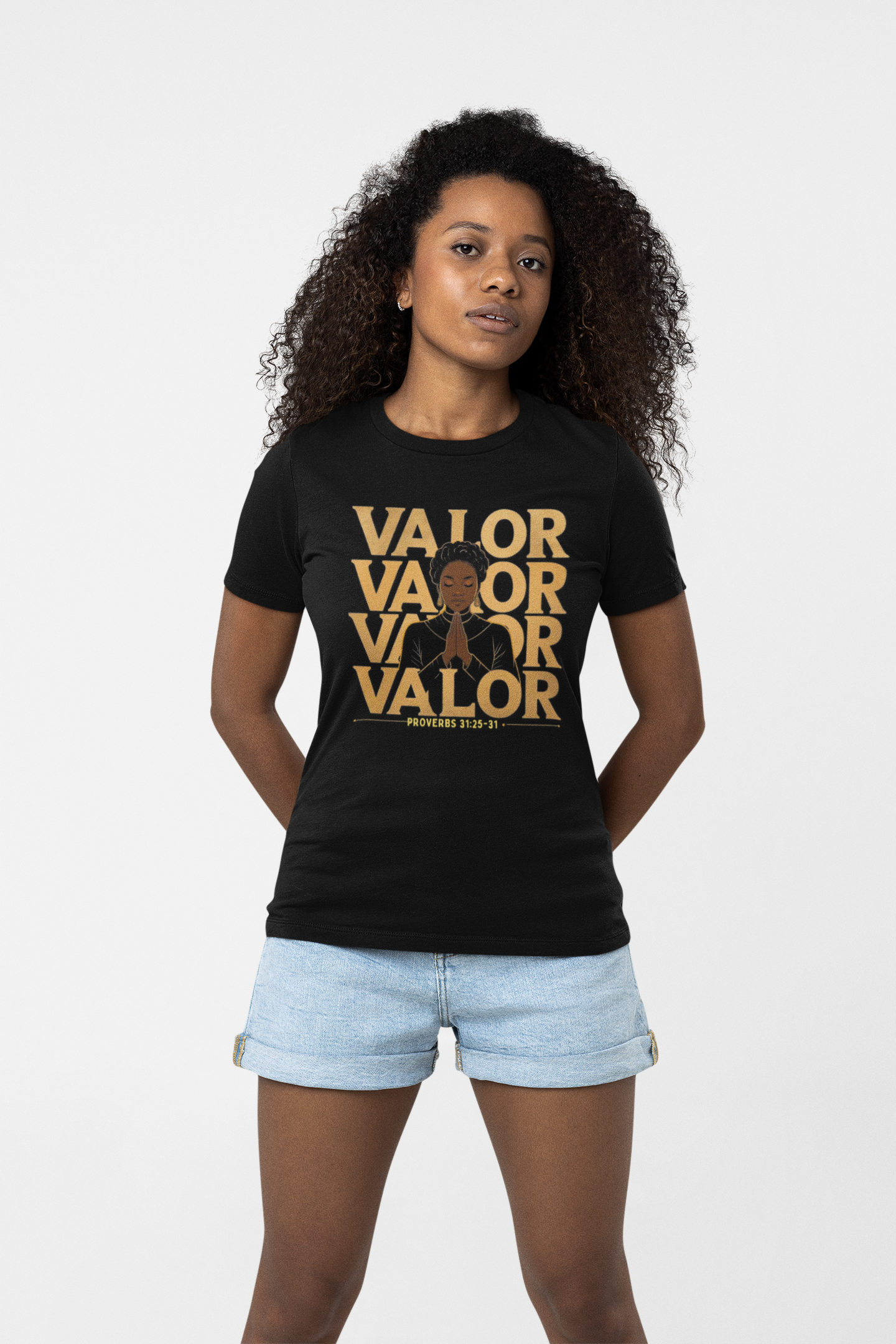 "Valor" of a Woman Faith Design Christian T-Shirt product thumbnail image "Valor" of a Woman Faith Design Christian T-Shirt product thumbnail image