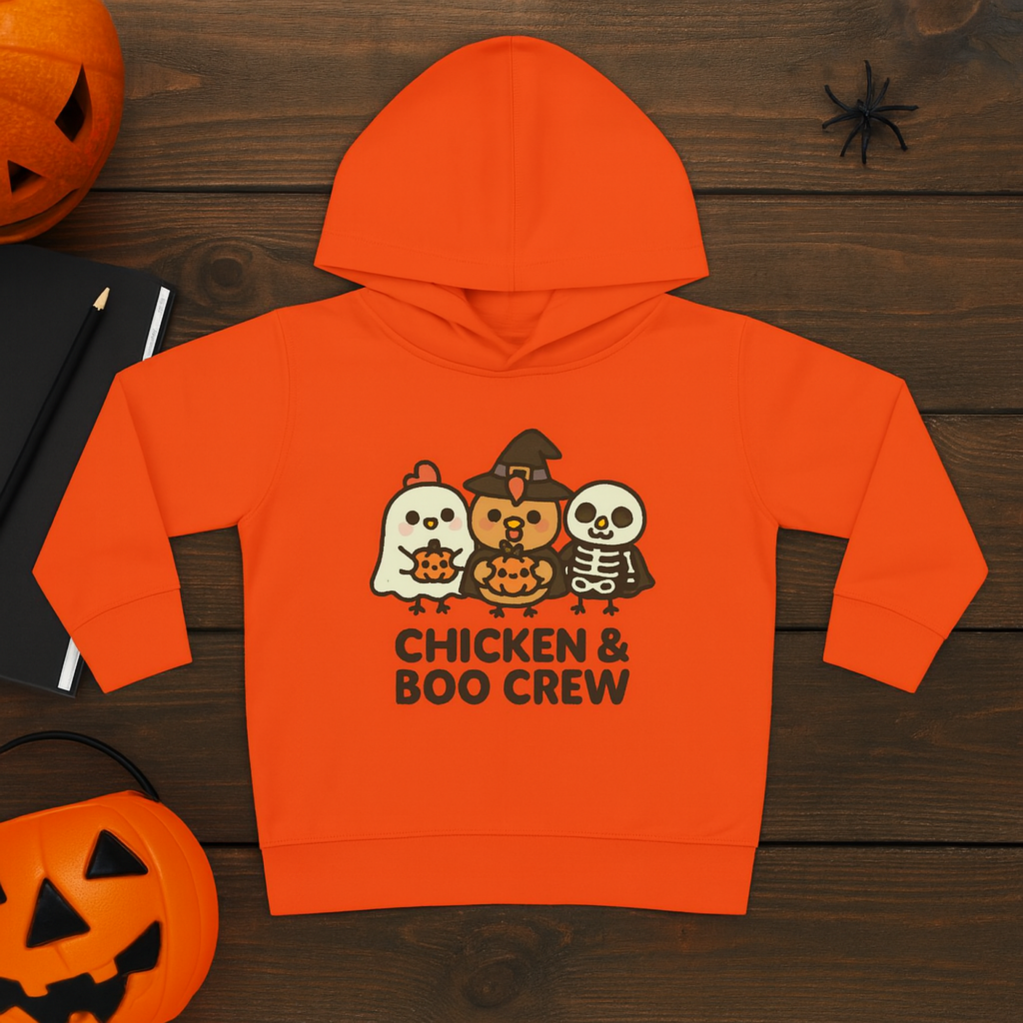 Chicken And Boo Crew Toddler Hoodie | Cute Halloween Kids Sweatshirt | Trick or Treat Ghost Witch Skeleton product thumbnail image Chicken And Boo Crew Toddler Hoodie | Cute Halloween Kids Sweatshirt | Trick or Treat Ghost Witch Skeleton product thumbnail image