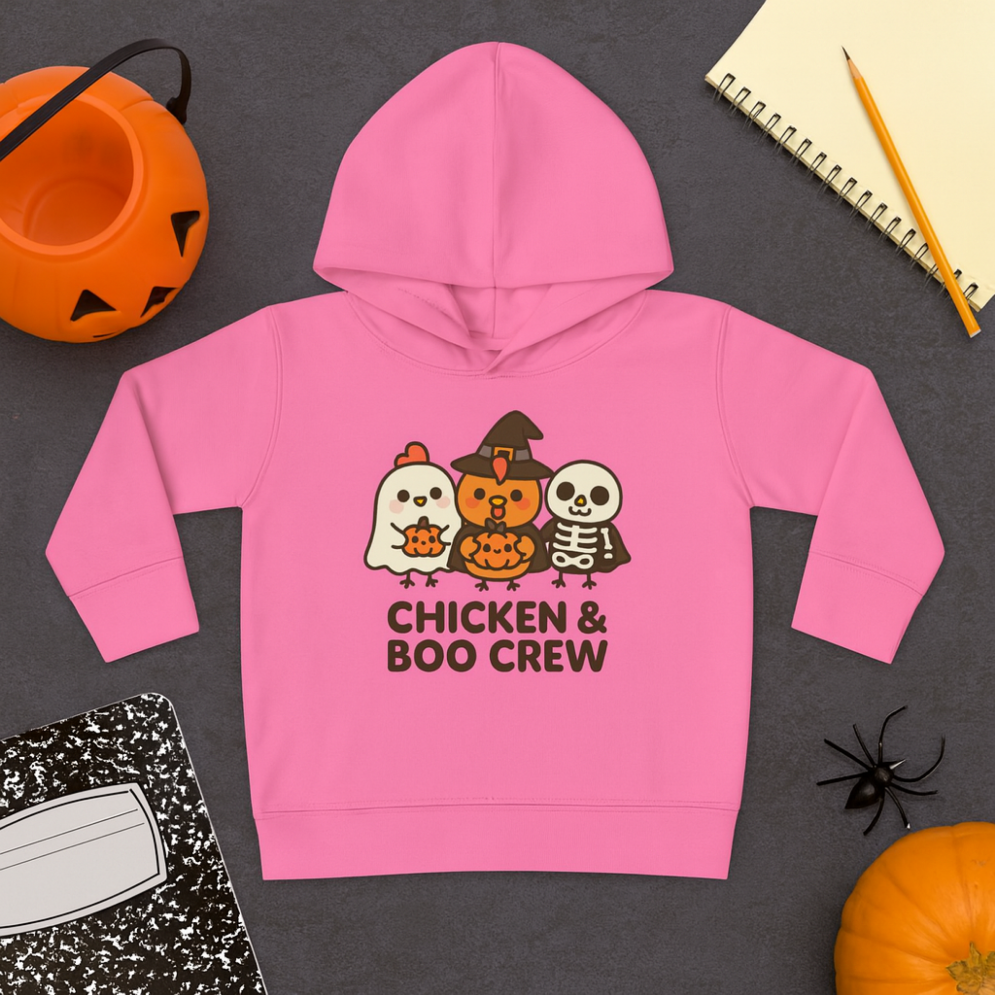 Chicken And Boo Crew Toddler Hoodie | Cute Halloween Kids Sweatshirt | Trick or Treat Ghost Witch Skeleton product thumbnail image Chicken And Boo Crew Toddler Hoodie | Cute Halloween Kids Sweatshirt | Trick or Treat Ghost Witch Skeleton product thumbnail image
