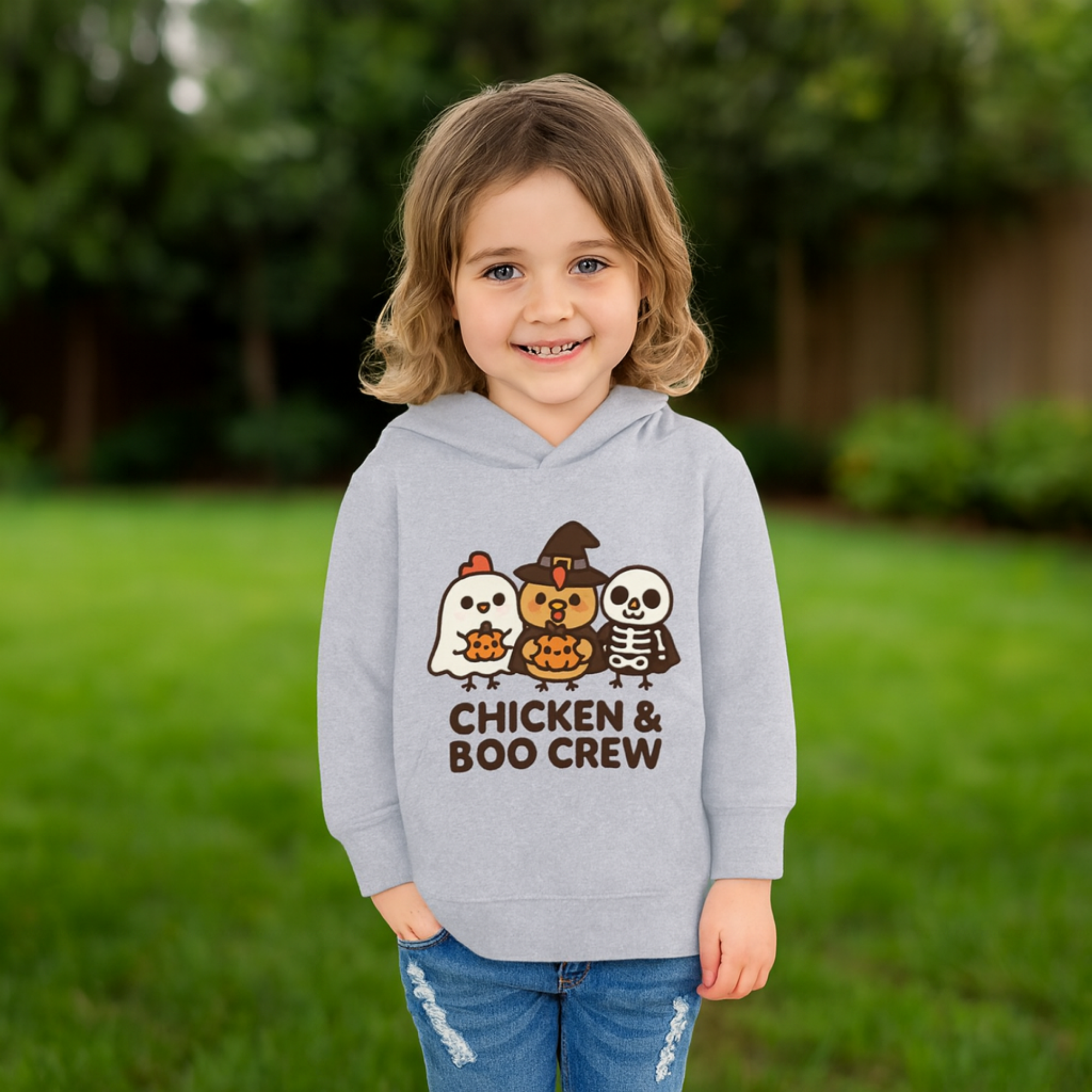 Chicken And Boo Crew Toddler Hoodie | Cute Halloween Kids Sweatshirt | Trick or Treat Ghost Witch Skeleton product thumbnail image Chicken And Boo Crew Toddler Hoodie | Cute Halloween Kids Sweatshirt | Trick or Treat Ghost Witch Skeleton product thumbnail image