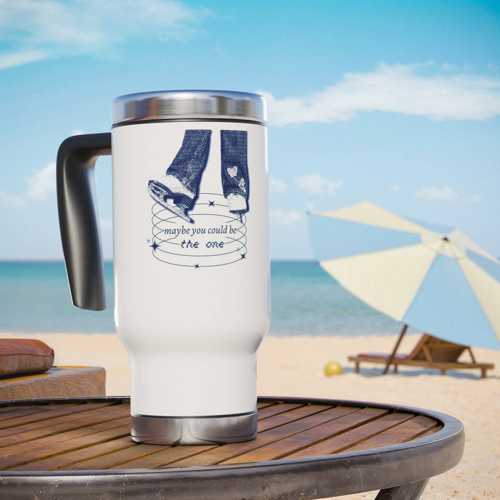 Personalized Travel Mug with Handle, Custom 14oz Water Bottle, Insulated Travel Mug, Birthday Anniversary Weddings Gift for Her/Him, Coffee Cup, Travel Tumbler product thumbnail image Personalized Travel Mug with Handle, Custom 14oz Water Bottle, Insulated Travel Mug, Birthday Anniversary Weddings Gift for Her/Him, Coffee Cup, Travel Tumbler product thumbnail image