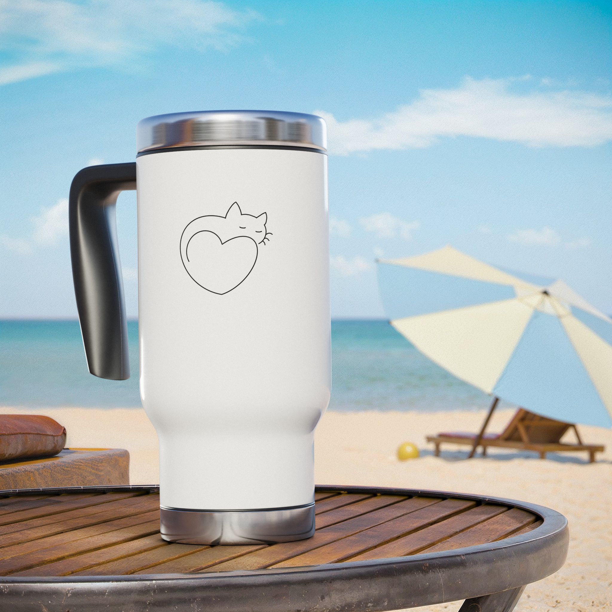 Personalized Travel Mug with Handle, Custom 14oz Water Bottle, Insulated Travel Mug, Birthday Anniversary Weddings Gift for Her/Him, Coffee Cup, Travel Tumbler product thumbnail image Personalized Travel Mug with Handle, Custom 14oz Water Bottle, Insulated Travel Mug, Birthday Anniversary Weddings Gift for Her/Him, Coffee Cup, Travel Tumbler product thumbnail image