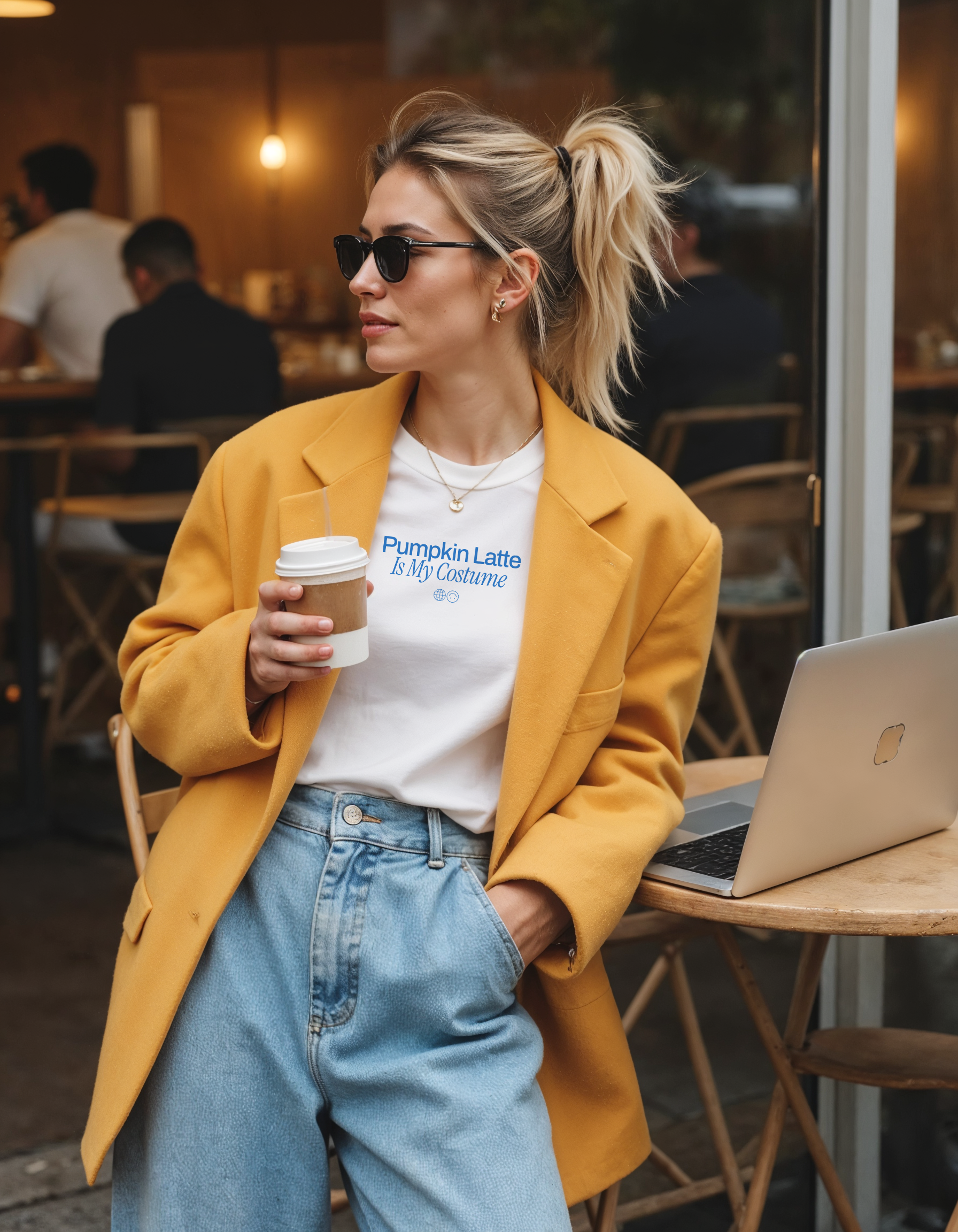 Pumpkin Latte is my Costume | Halloween Unisex T-shirt | Front & back print product thumbnail image Pumpkin Latte is my Costume | Halloween Unisex T-shirt | Front & back print product thumbnail image