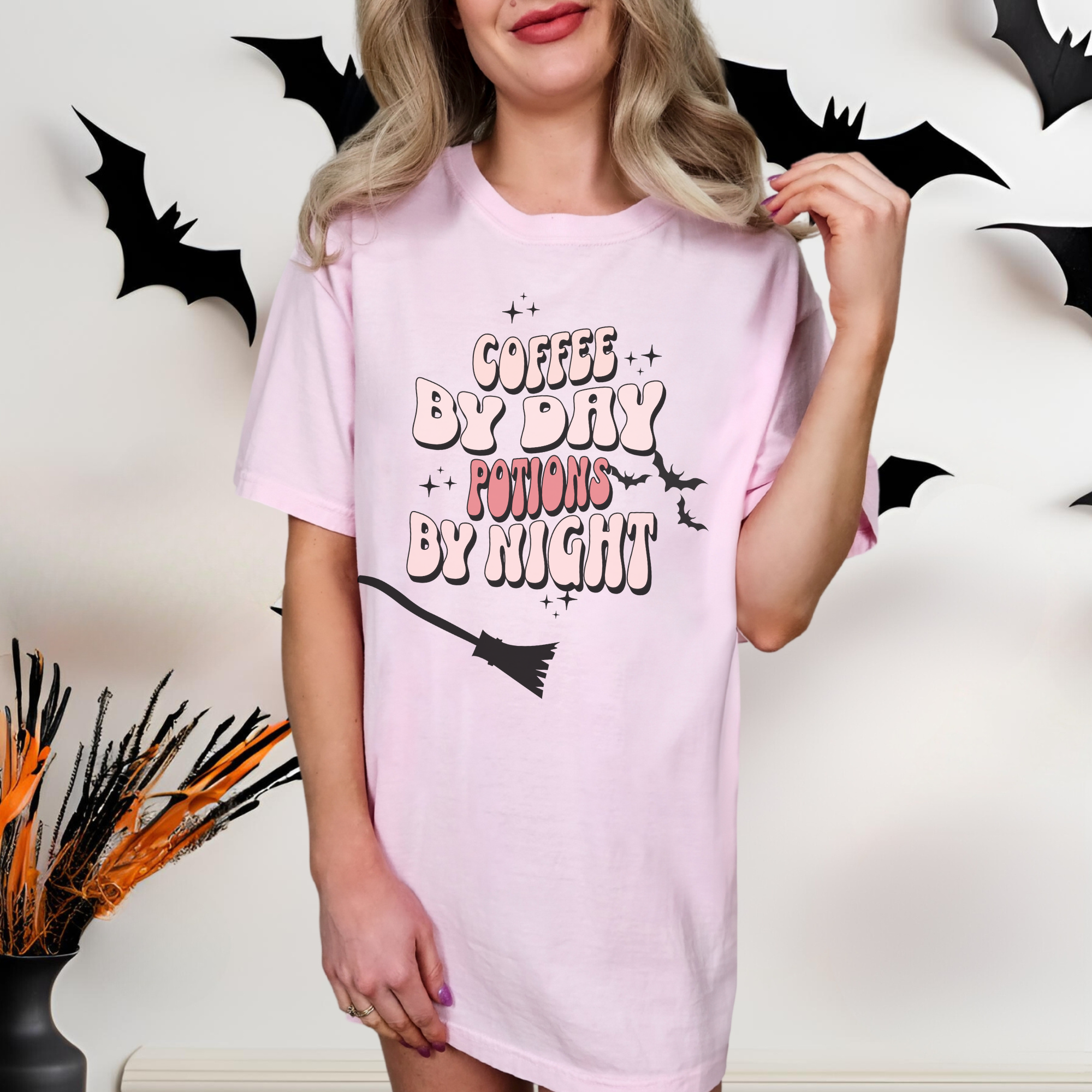 Coffee and Potions Unisex T-shirt for Coffee and Halloween Lovers Coffee and Potions Unisex T-shirt for Coffee and Halloween Lovers