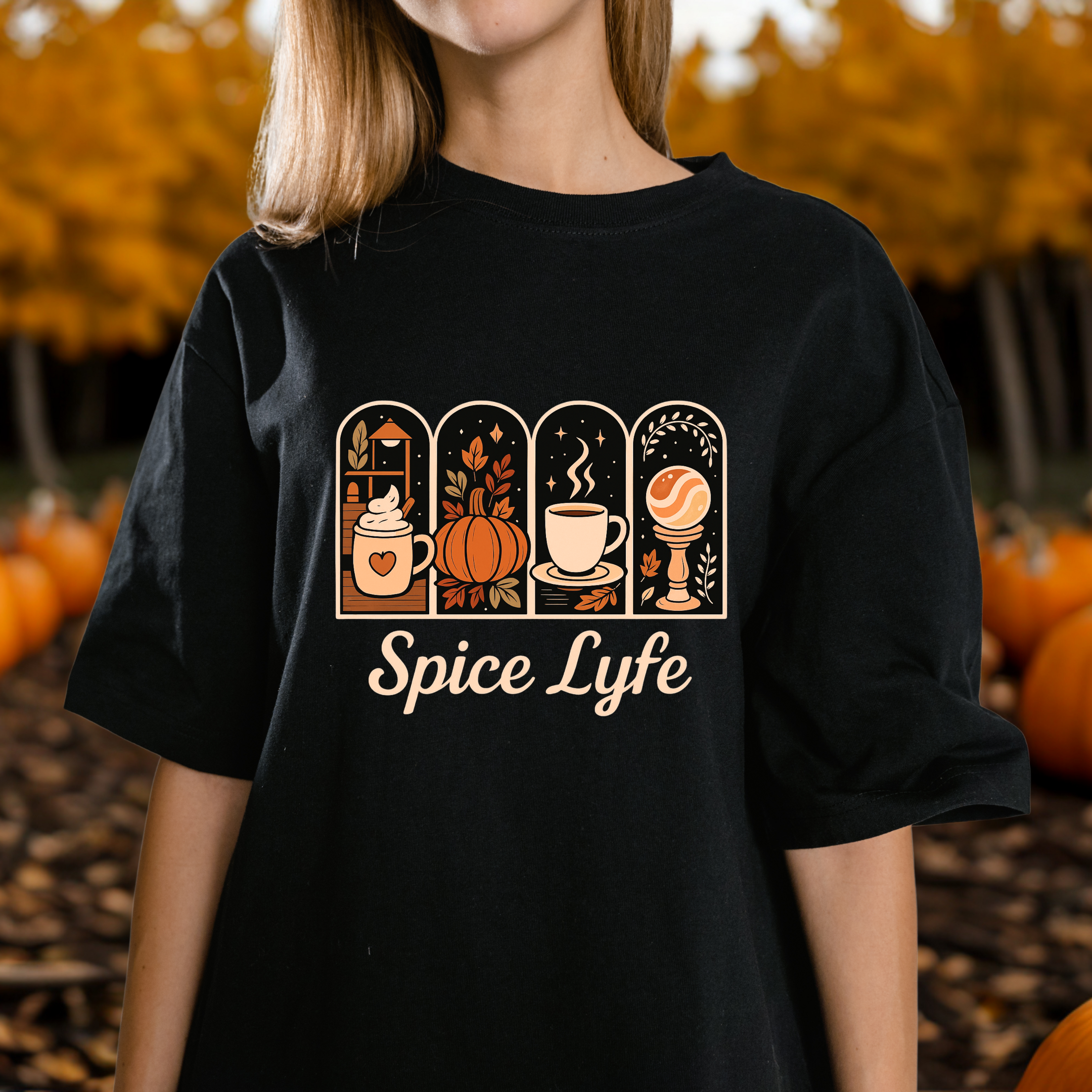 Spice Lyfe Unisex Comfort Colors T-shirt, Pumpkin Spice Graphic Tee, Halloween, Thanksgiving, Autumn, Cozy Vibes, Coffee Lover, Fall Season product thumbnail image