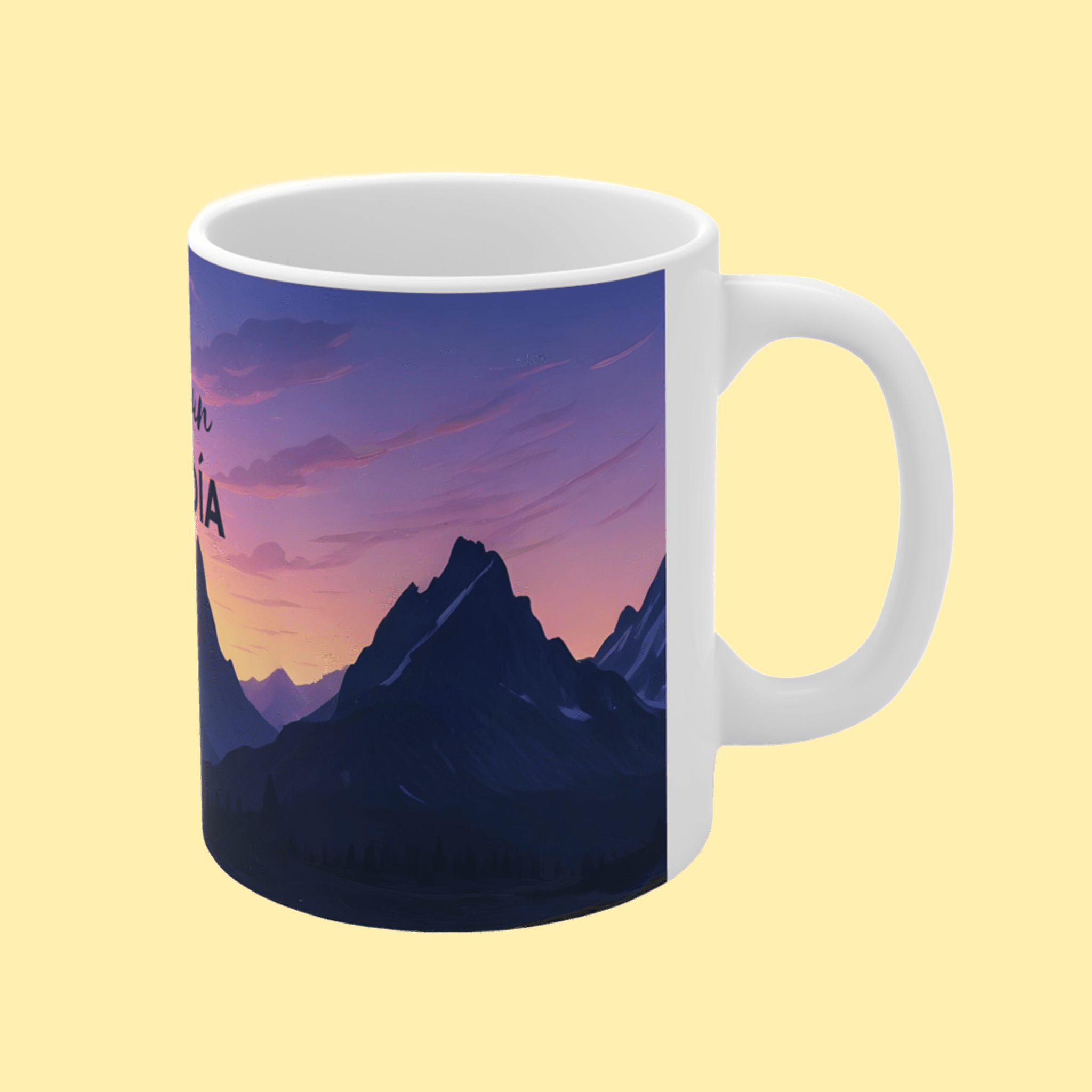 Taza “Hoy es un buen día” – Amanecer en las montañas, ideal para empezar con energía (11oz/15oz) product thumbnail image