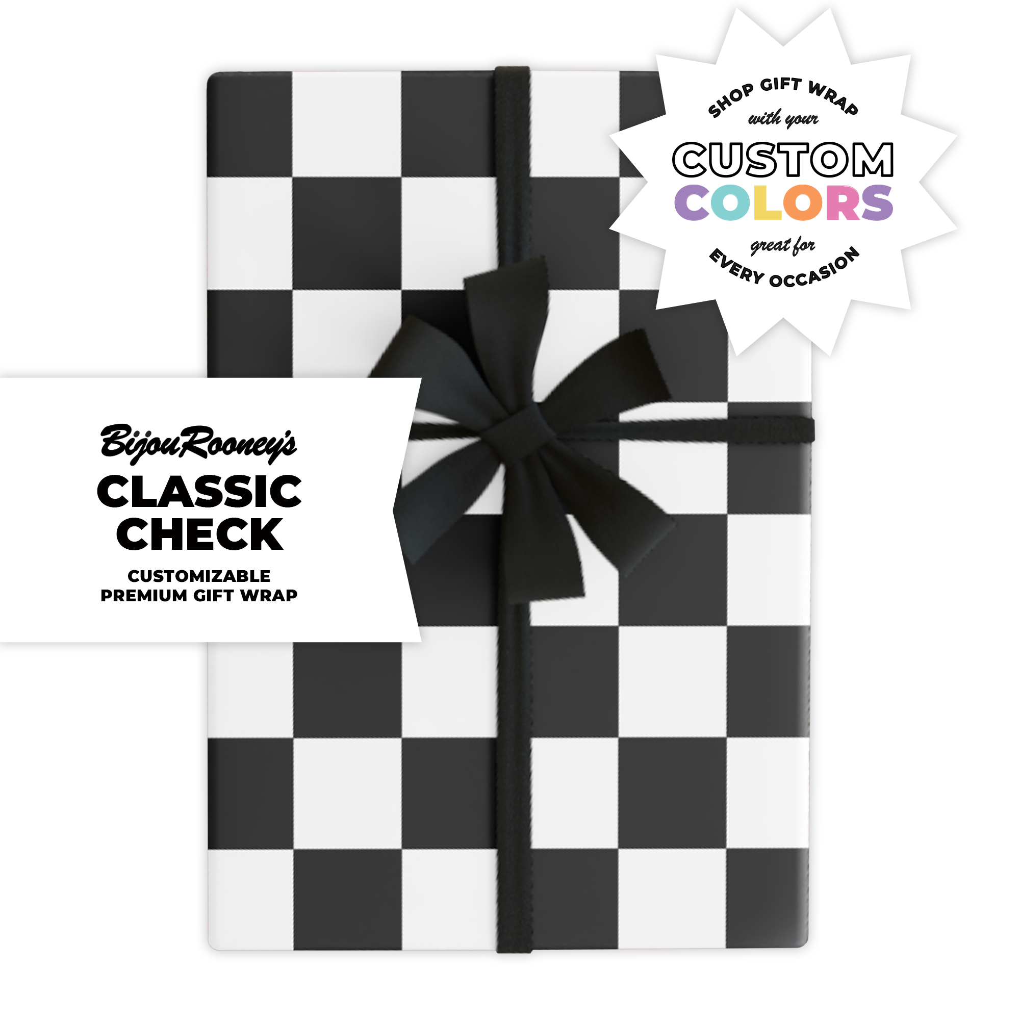 Classic Check Gift Wrap in Your Custom Color