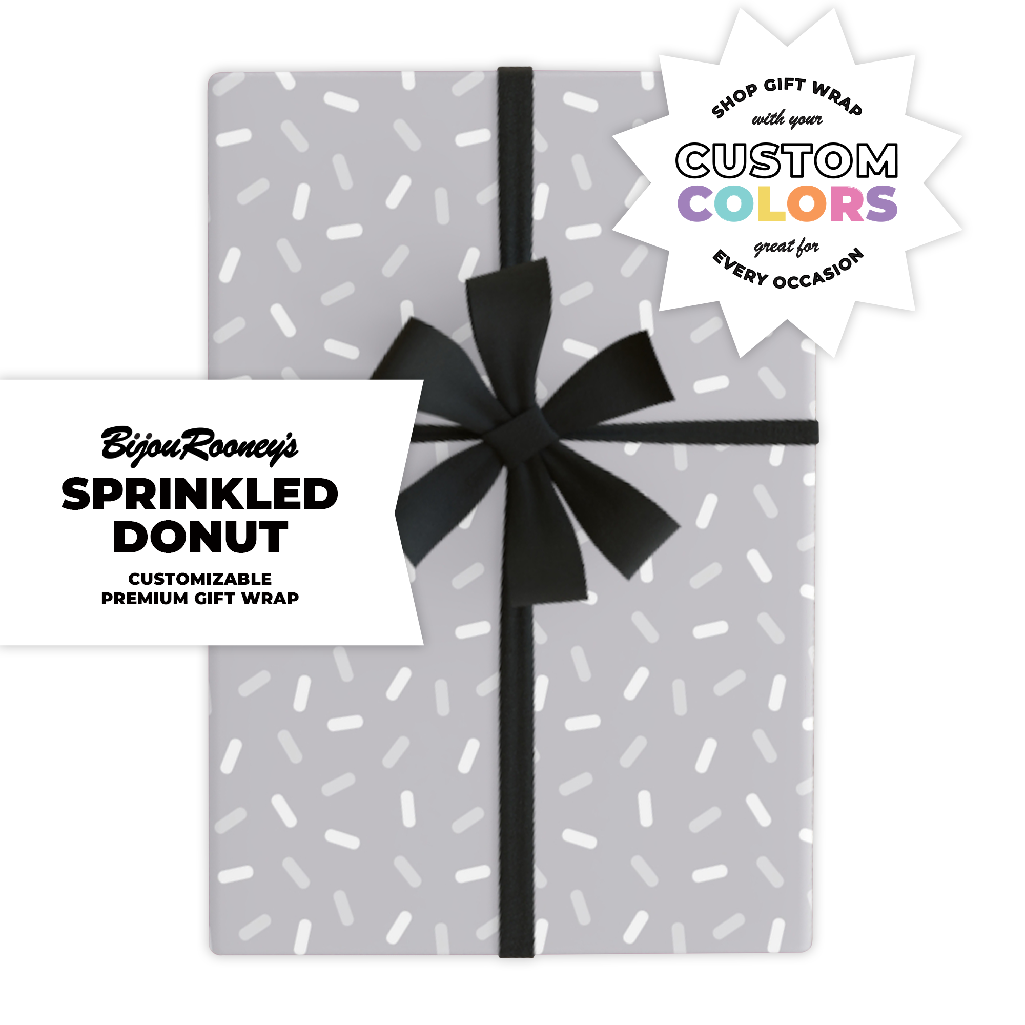 Sprinkled Donut Gift Wrap in Your Custom Color product thumbnail image