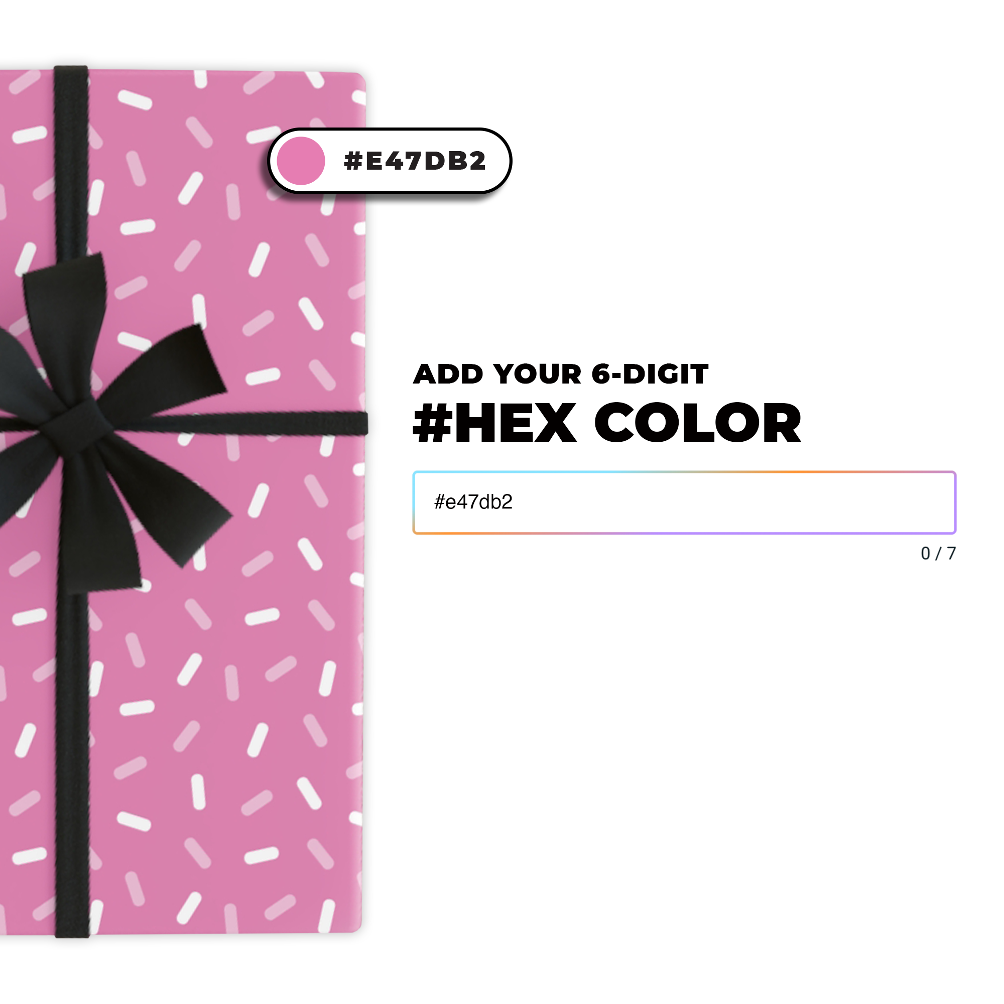 Sprinkled Donut Gift Wrap in Your Custom Color product thumbnail image