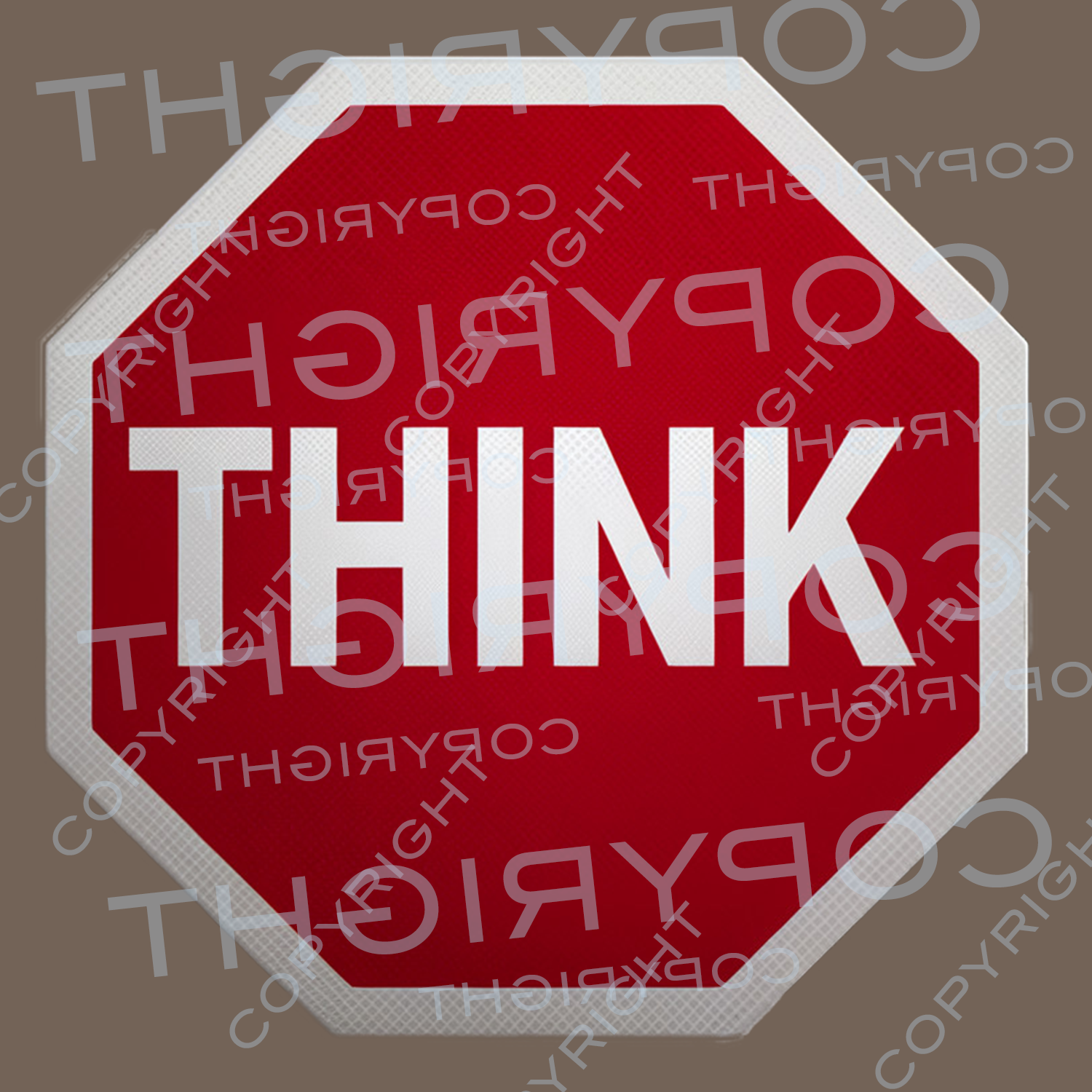 Stop Think V-Neck Tee - Unisex Jersey product thumbnail image