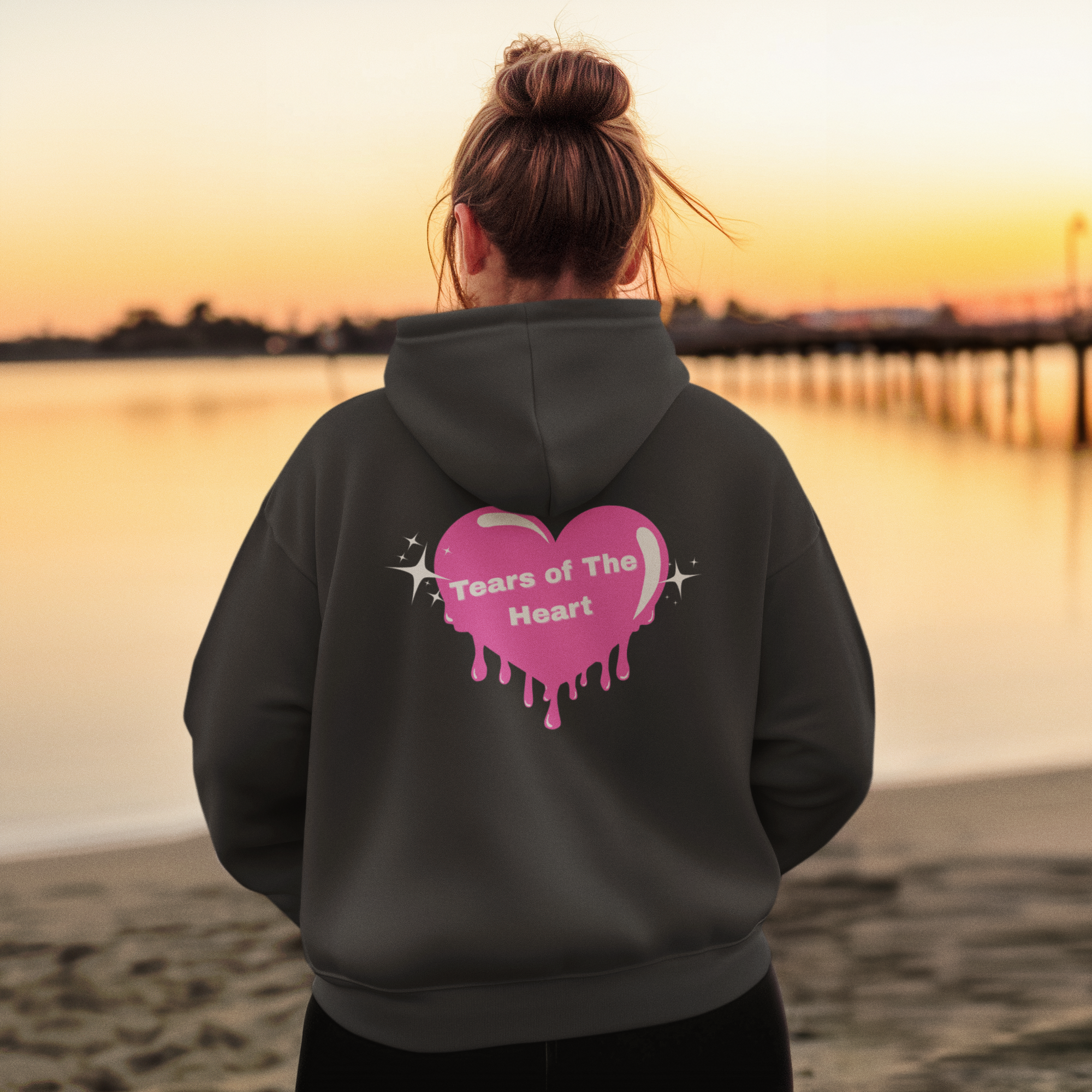 Tears Heart Fleece Hoodie - Cozy, Trendy, Gift for product thumbnail image Tears Heart Fleece Hoodie - Cozy, Trendy, Gift for product thumbnail image