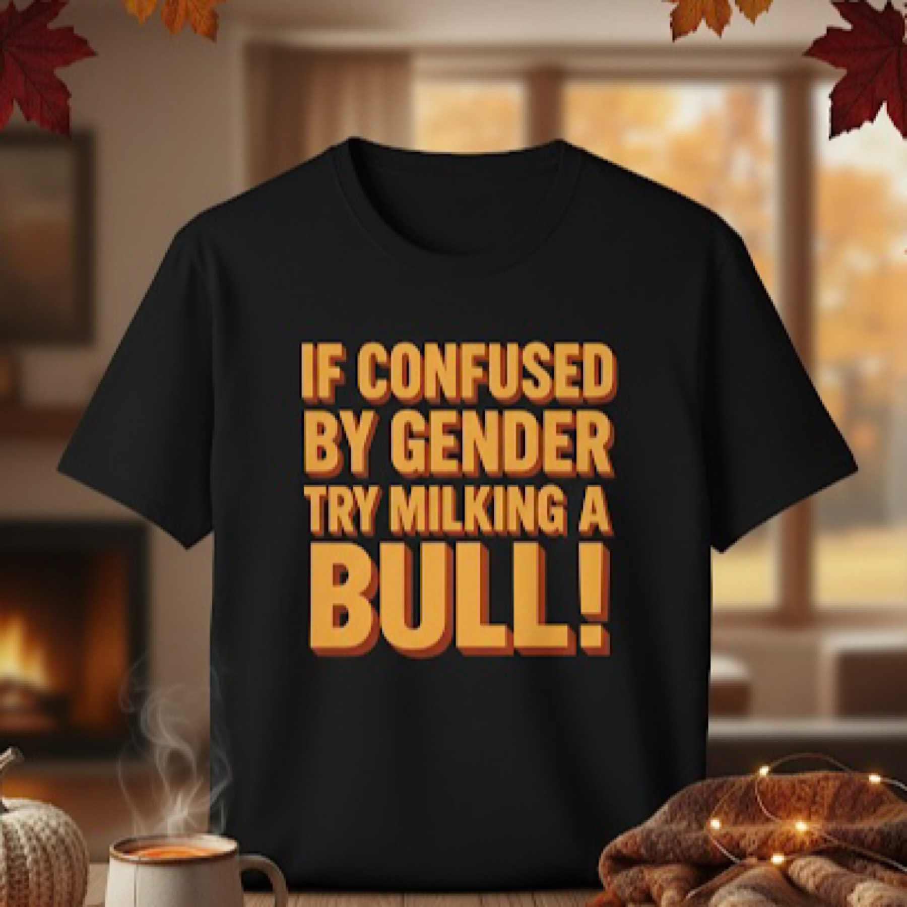 Funny Gender Confusion Shirt – Try Milking a Bull! Conservative 3D Graphic Tee