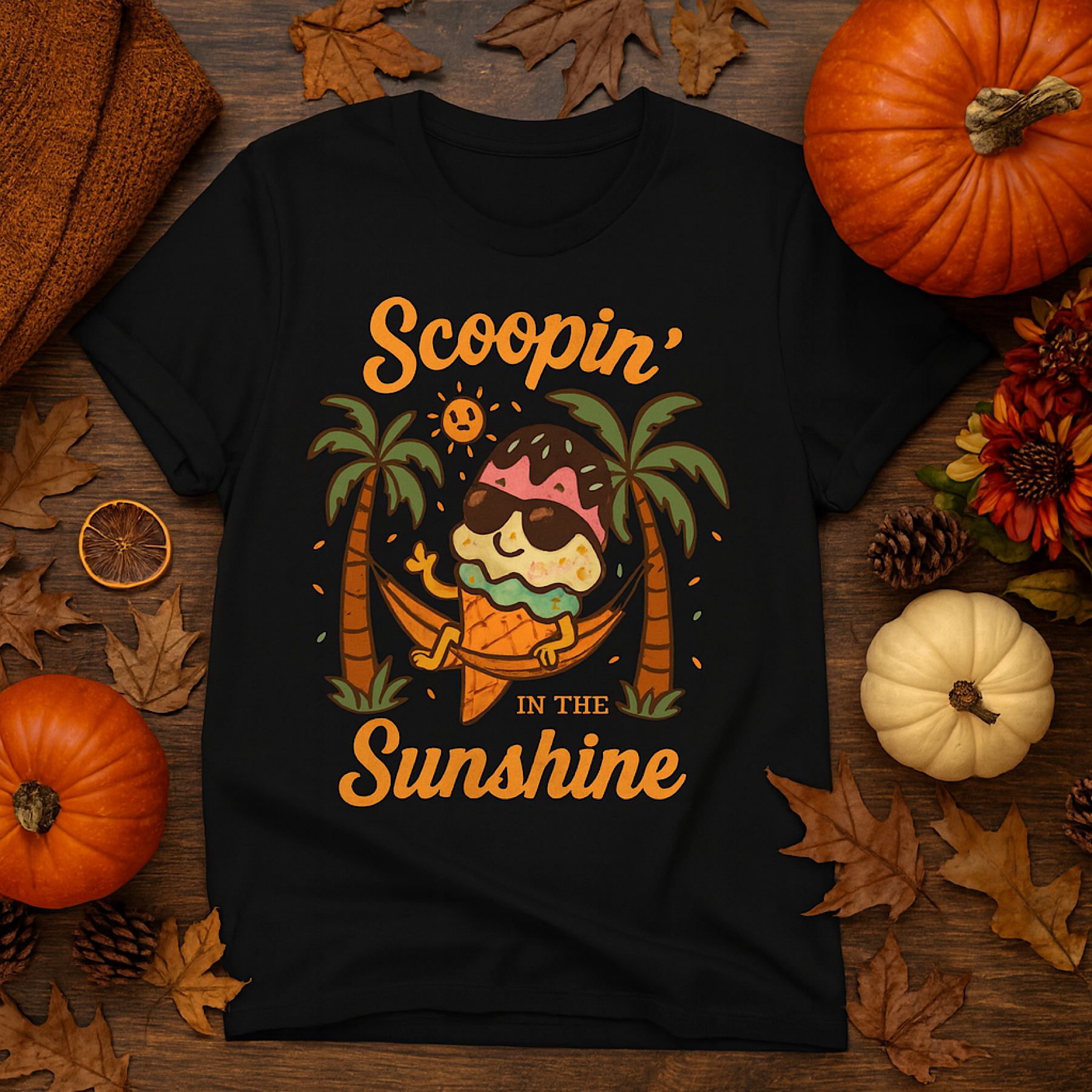 Scoopin’ in the Sunshine Ice Cream T-Shirt – Cute Summer Chill Tee
