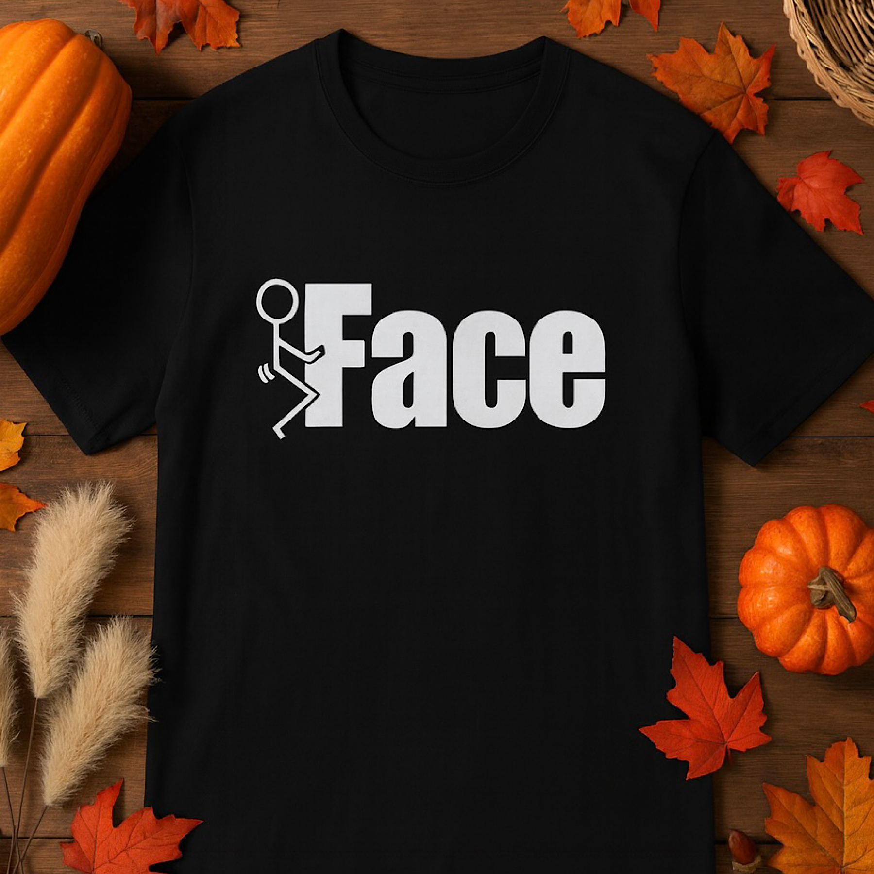 Funny Stick Figure F@$K Face Shirt Adult Humor Parody Gag Tee Gift Joke