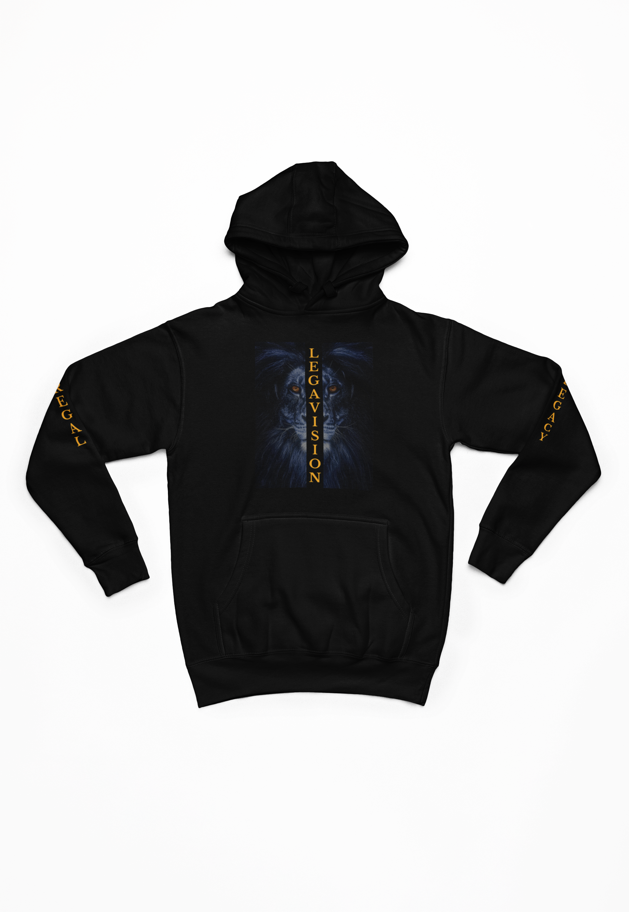 Legavision Lion Unisex Hooded Long Sleeve (White or Black) product thumbnail image Legavision Lion Unisex Hooded Long Sleeve (White or Black) product thumbnail image