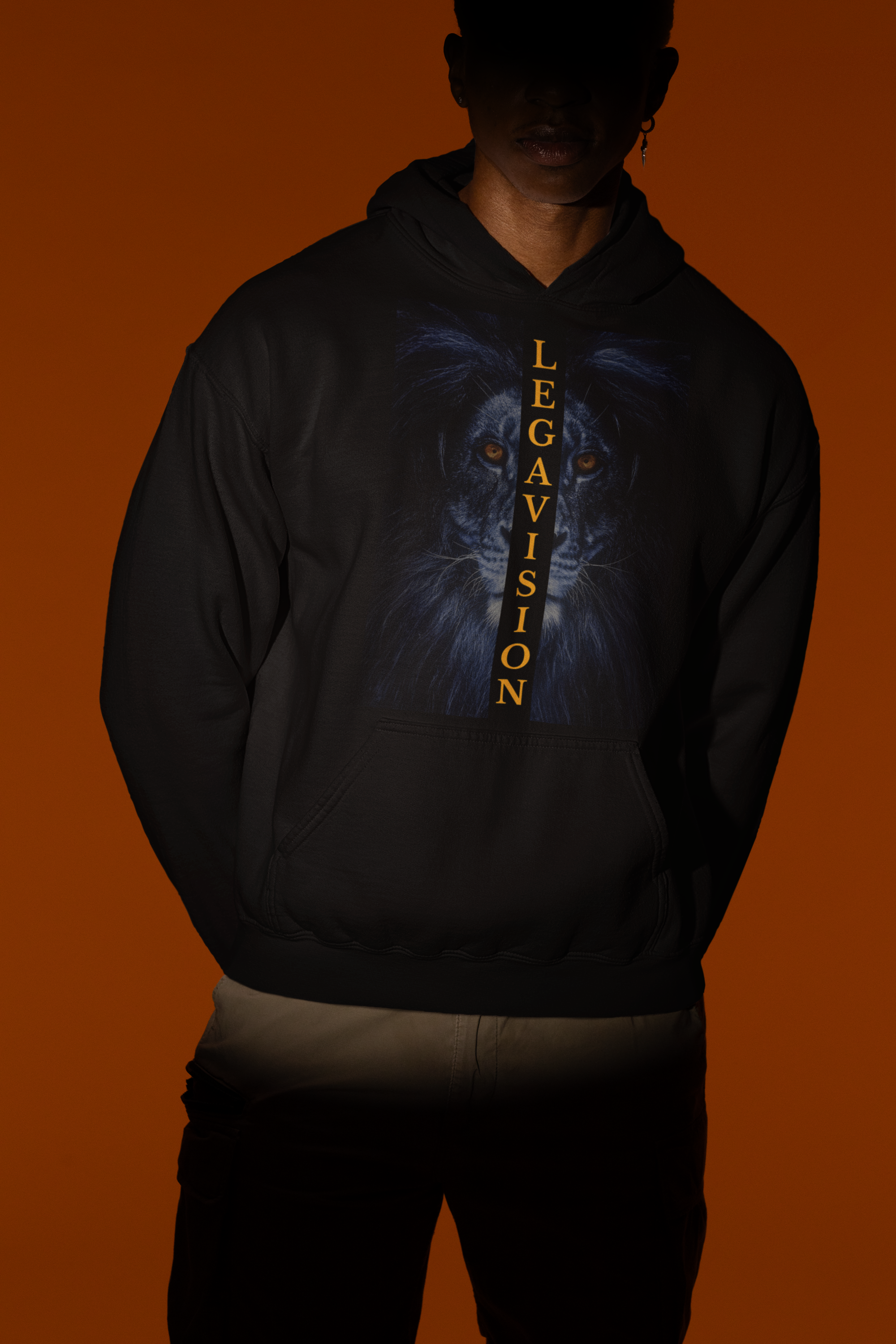 Legavision Lion Unisex Hooded Long Sleeve (White or Black) product thumbnail image Legavision Lion Unisex Hooded Long Sleeve (White or Black) product thumbnail image
