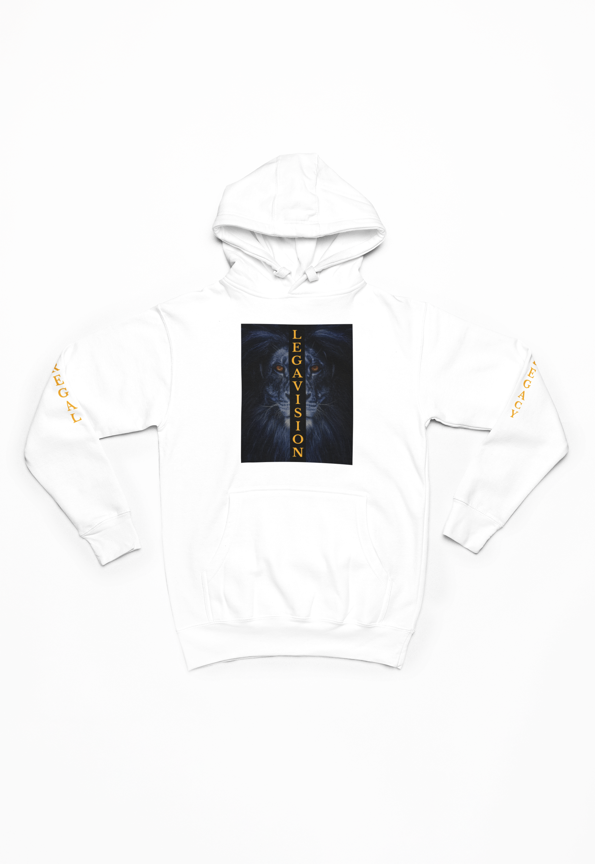 Legavision Lion Unisex Hooded Long Sleeve (White or Black) product thumbnail image Legavision Lion Unisex Hooded Long Sleeve (White or Black) product thumbnail image