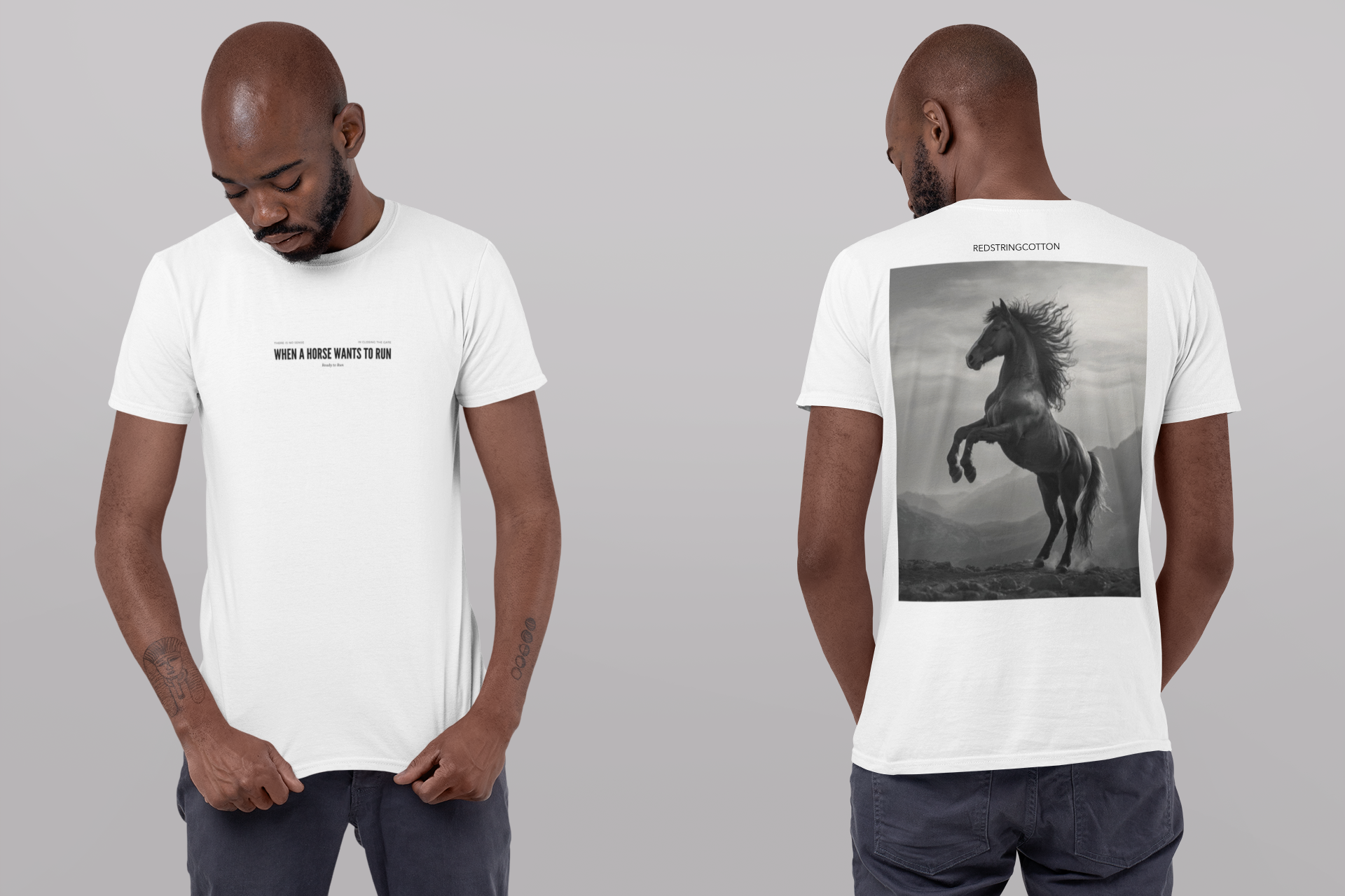 Ready to Run Graphic Tee, Horse Lover Gift, Unique T-Shirt, Nature Enthusiast Apparel, Casual Everyday Wear, Gift for Father's Day product thumbnail image