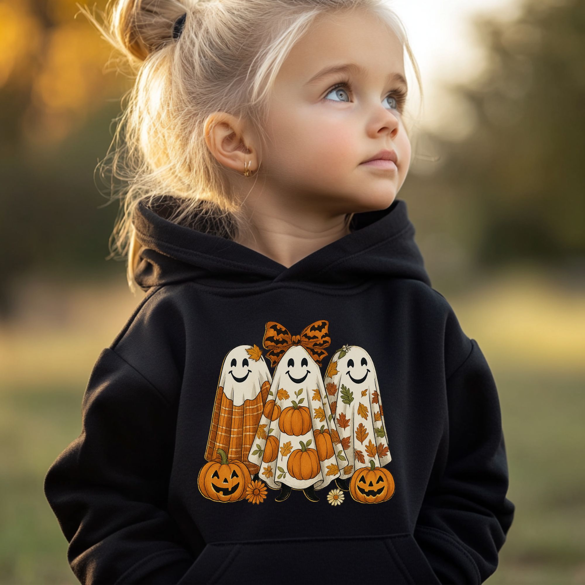 Happy Autumn Ghosts Youth Hoodie  product thumbnail image