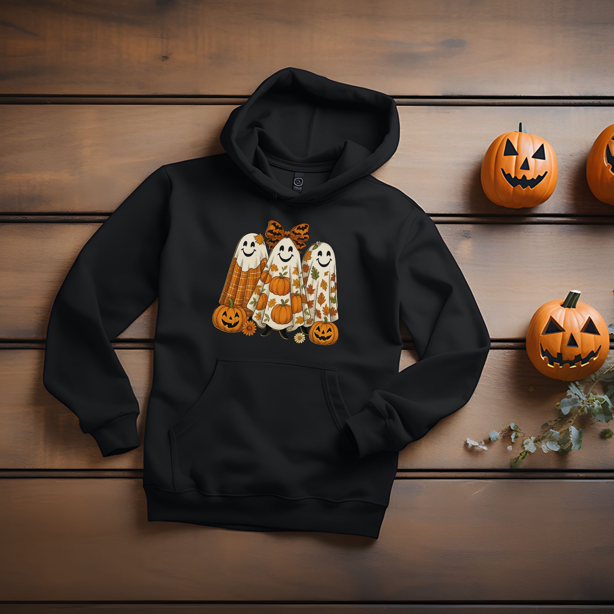 Happy Autumn Ghosts Youth Hoodie  product thumbnail image